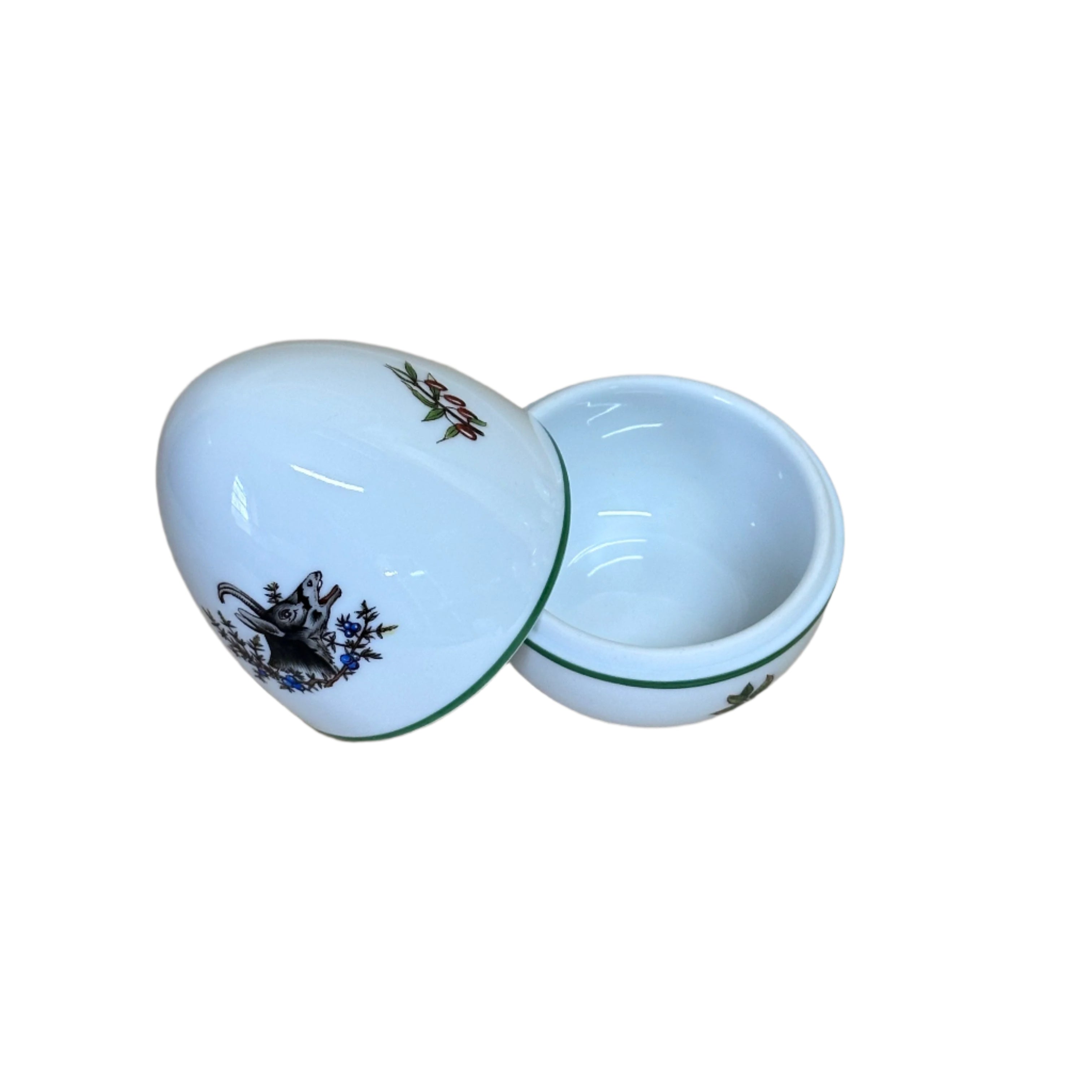 Herend Porcelain Hunter Trophies Egg Box & Lid Forest Animals 6042/CHT K 94