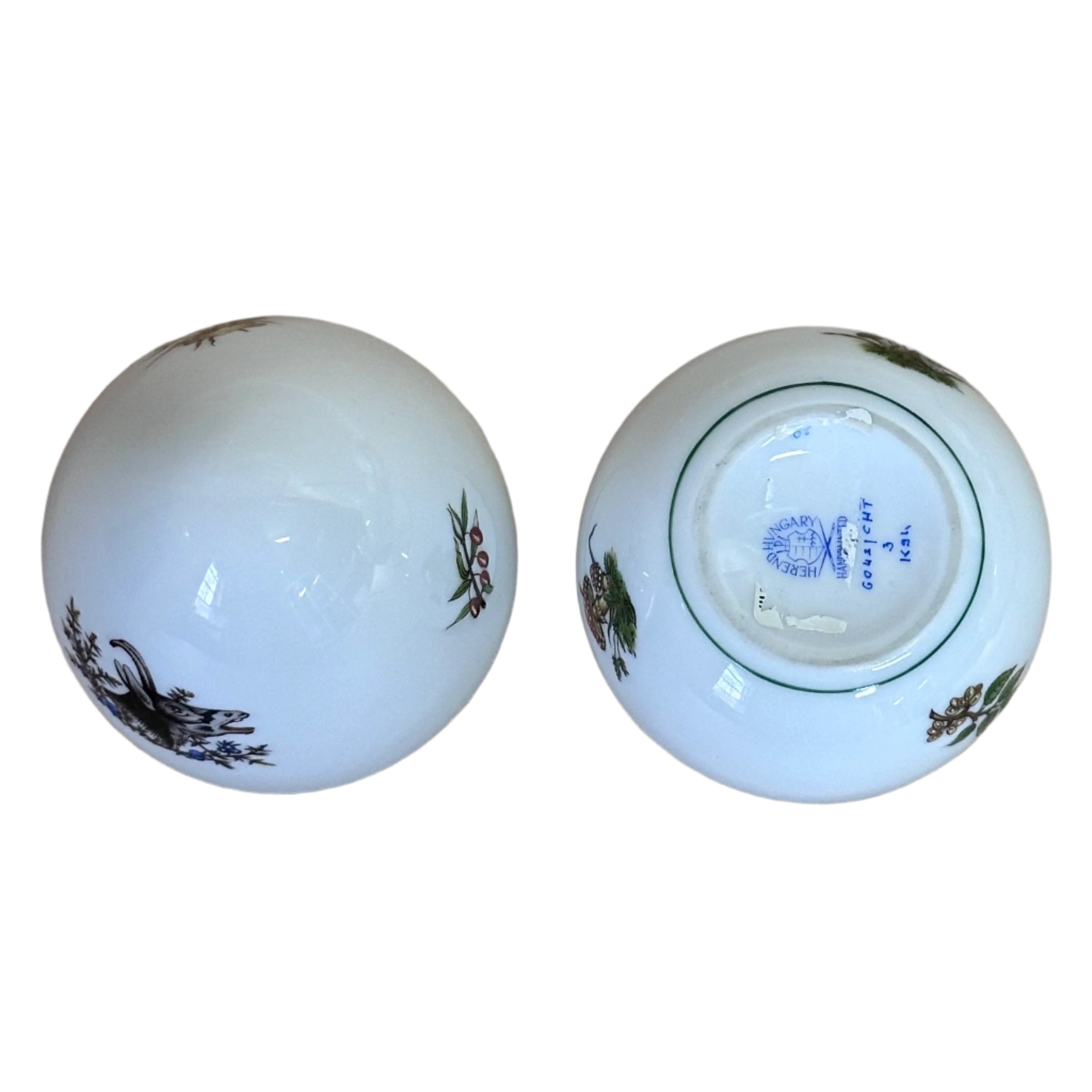 Herend Porcelain Hunter Trophies Egg Box & Lid Forest Animals 6042/CHT K 94