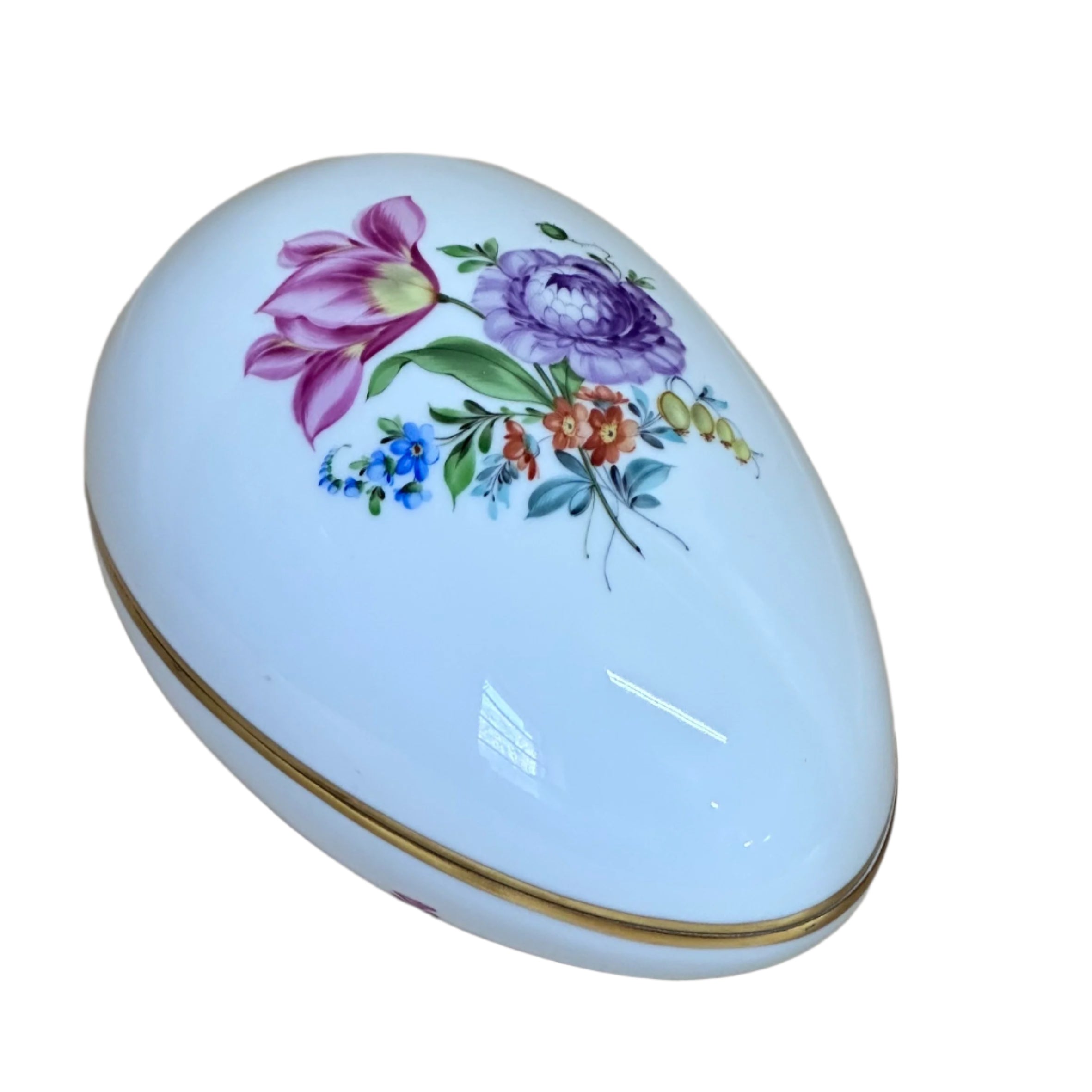 Herend Porcelain Printemps Flowers Large Egg Box & Lid 6051/BS
