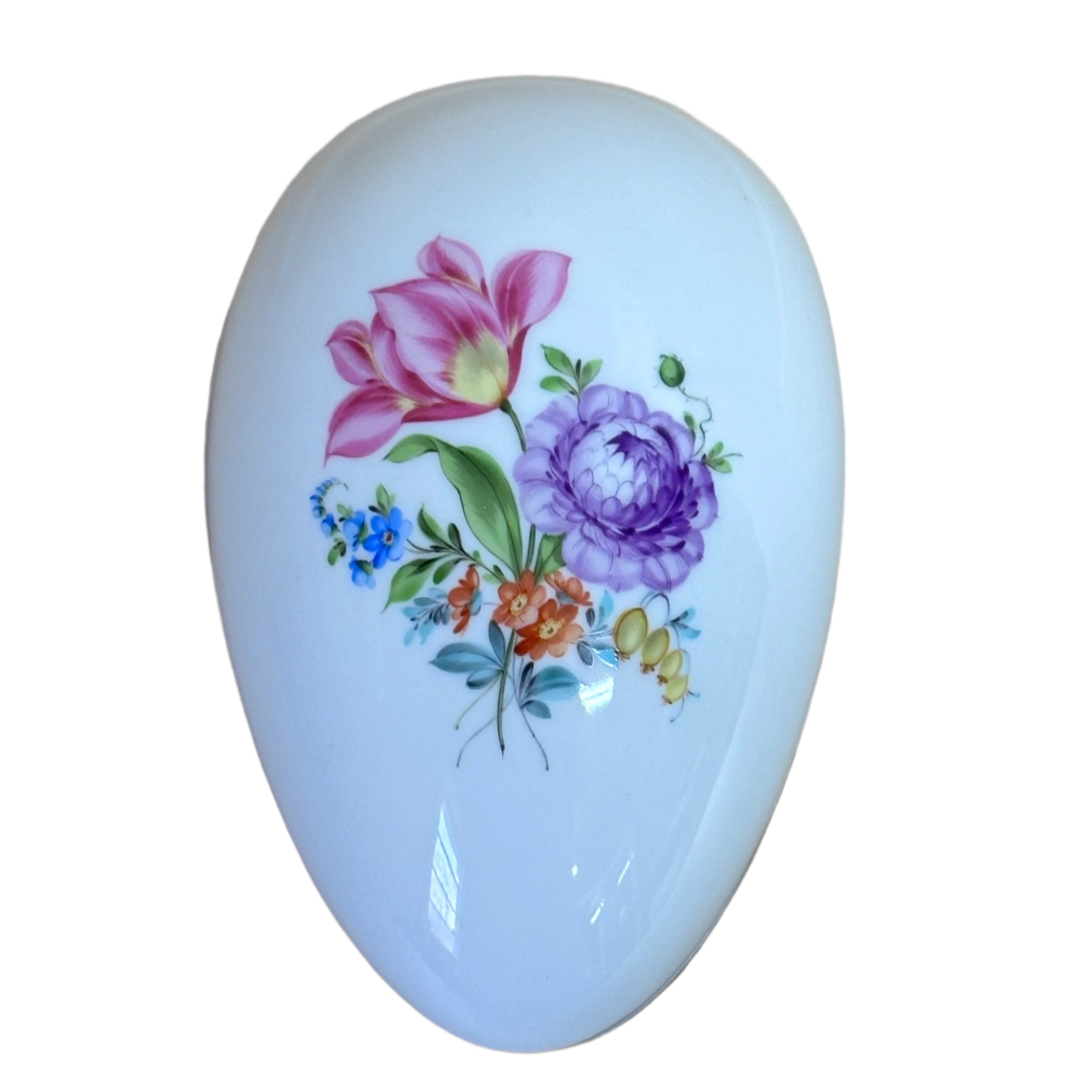 Herend Porcelain Printemps Flowers Large Egg Box & Lid 6051/BS