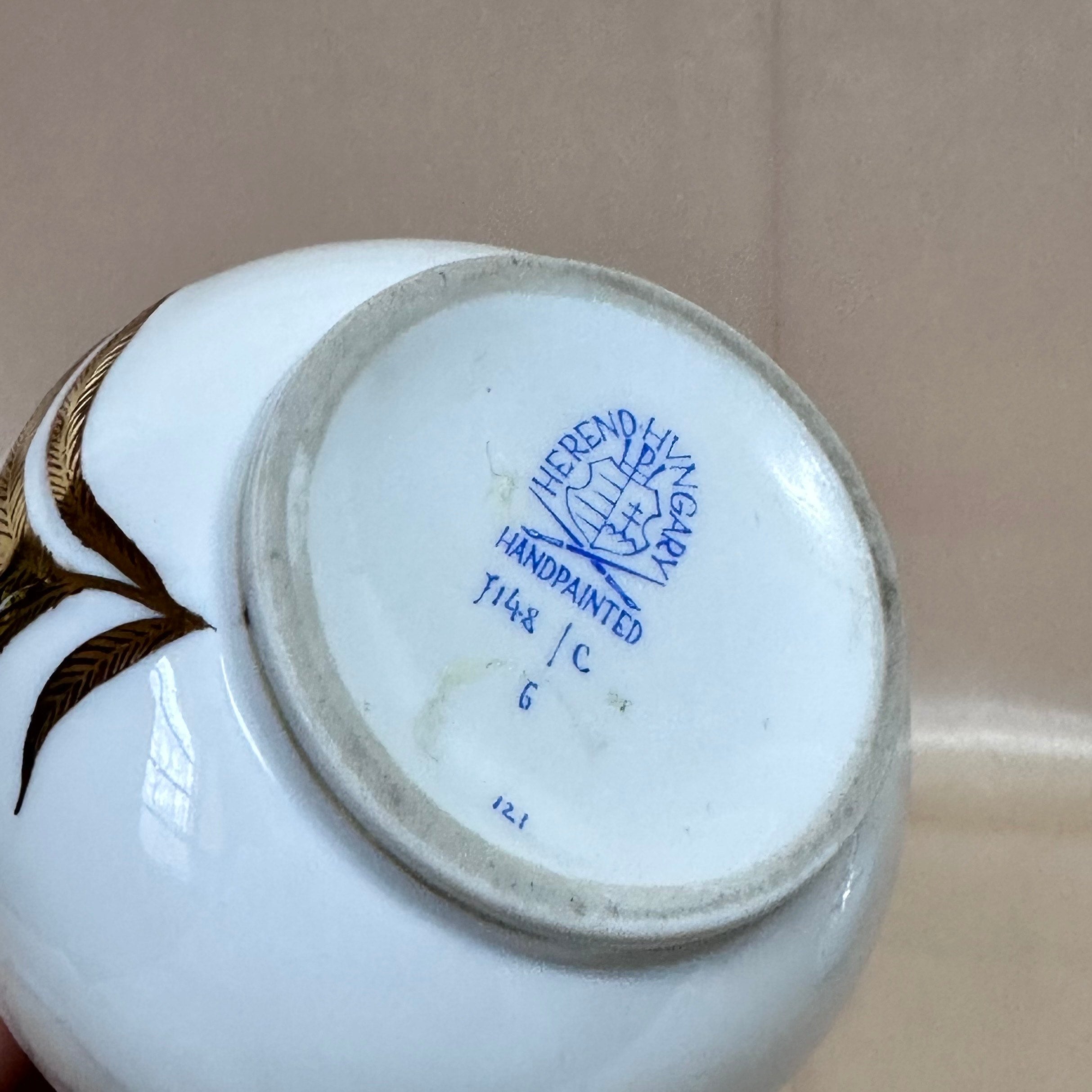 Pair Of Herend Porcelain Peacock Vase 7148/C