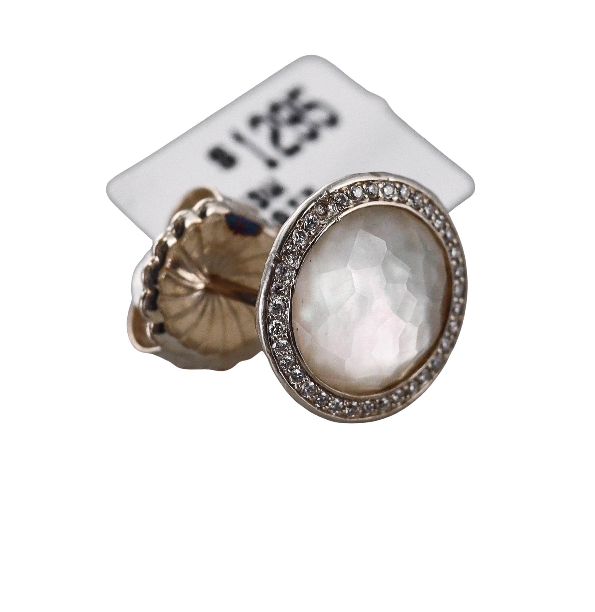 Ippolita Sterling Silver Diamond Mother of Pearl Stud Earrings