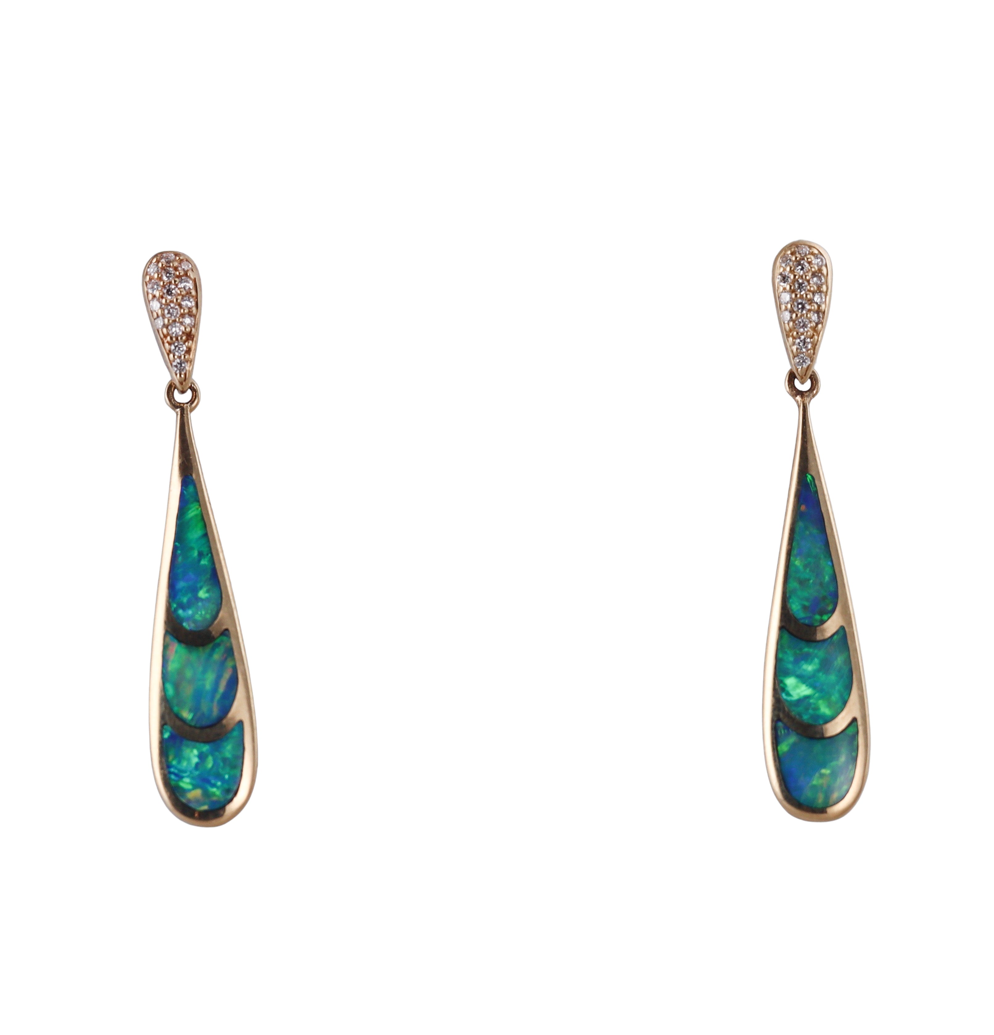 Kabana 14K Yellow Gold Opal Diamond Drop Earrings