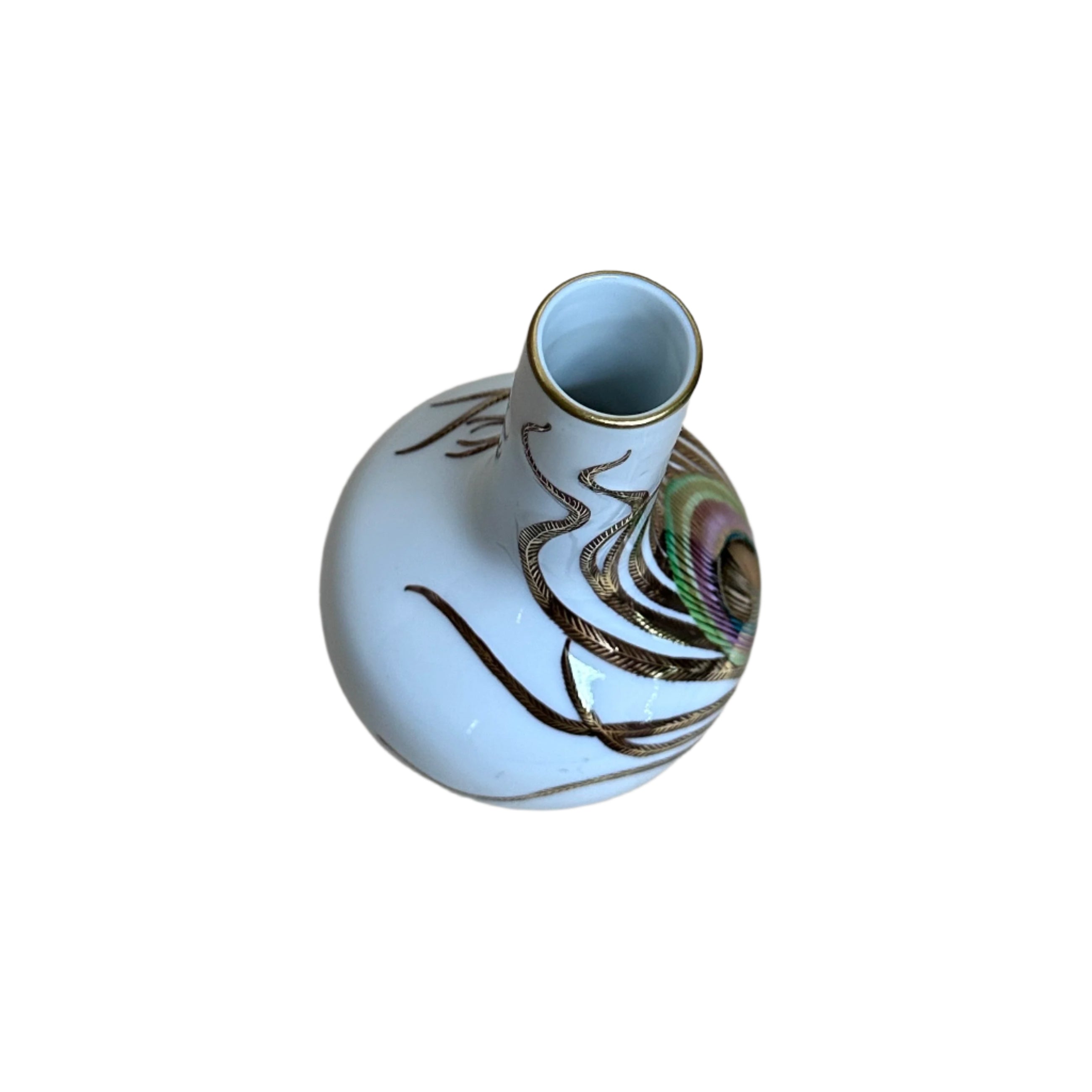 Pair Of Herend Porcelain Peacock Vase 7148/C