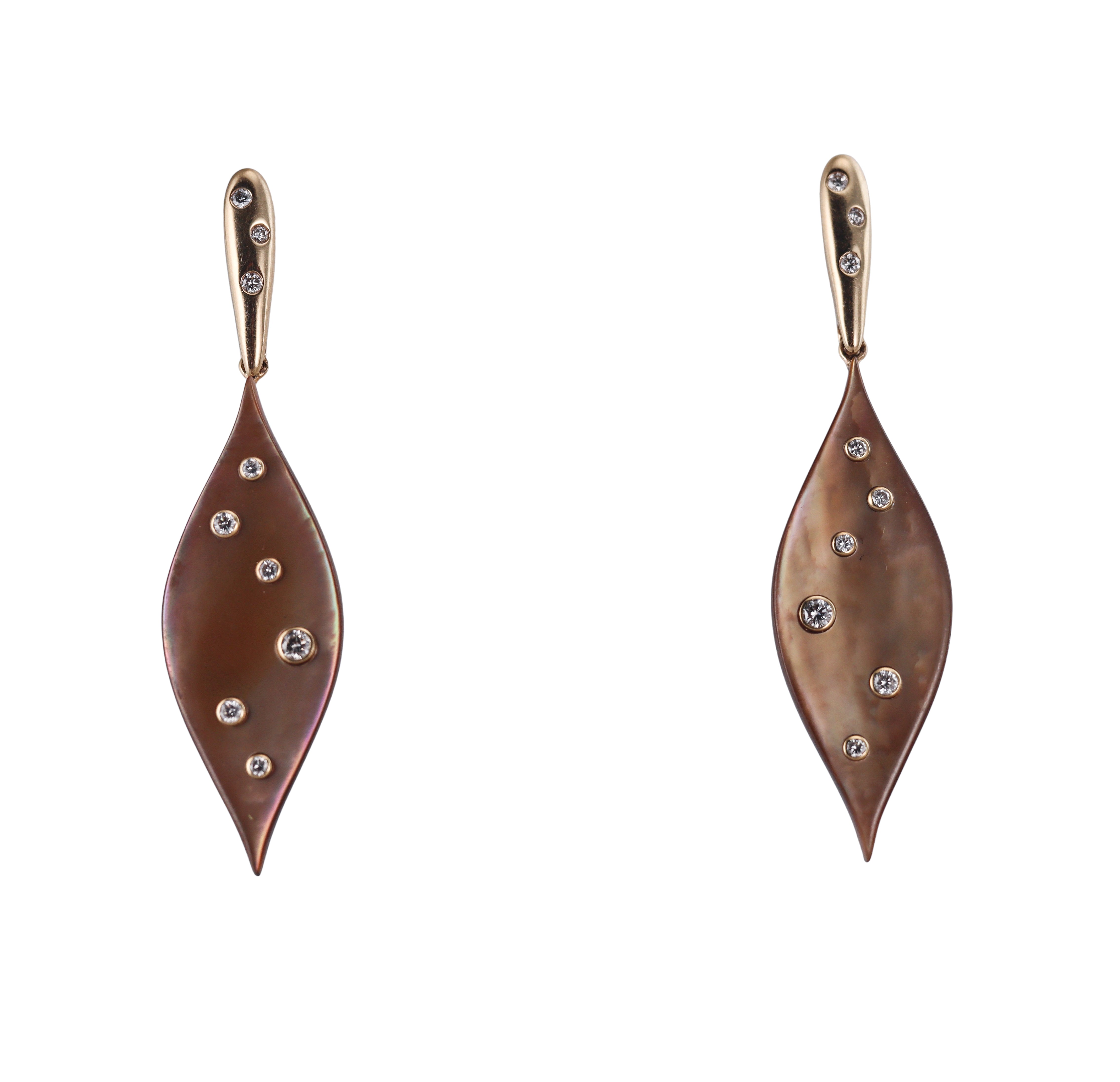 Kabana 14K Yellow Gold Mother of Pearl Diamond Drop Earrings