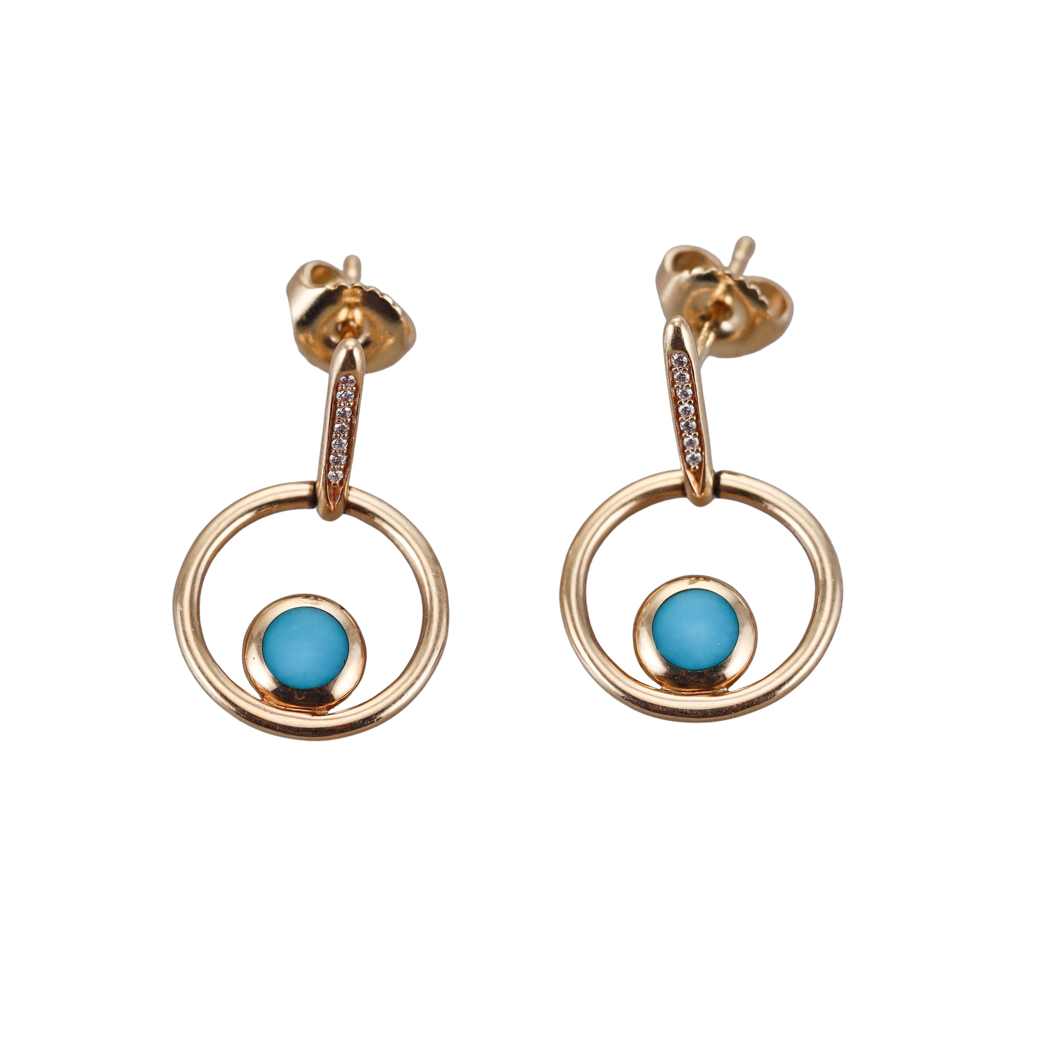 Kabana 14K Yellow Gold Turquoise Diamond Earrings