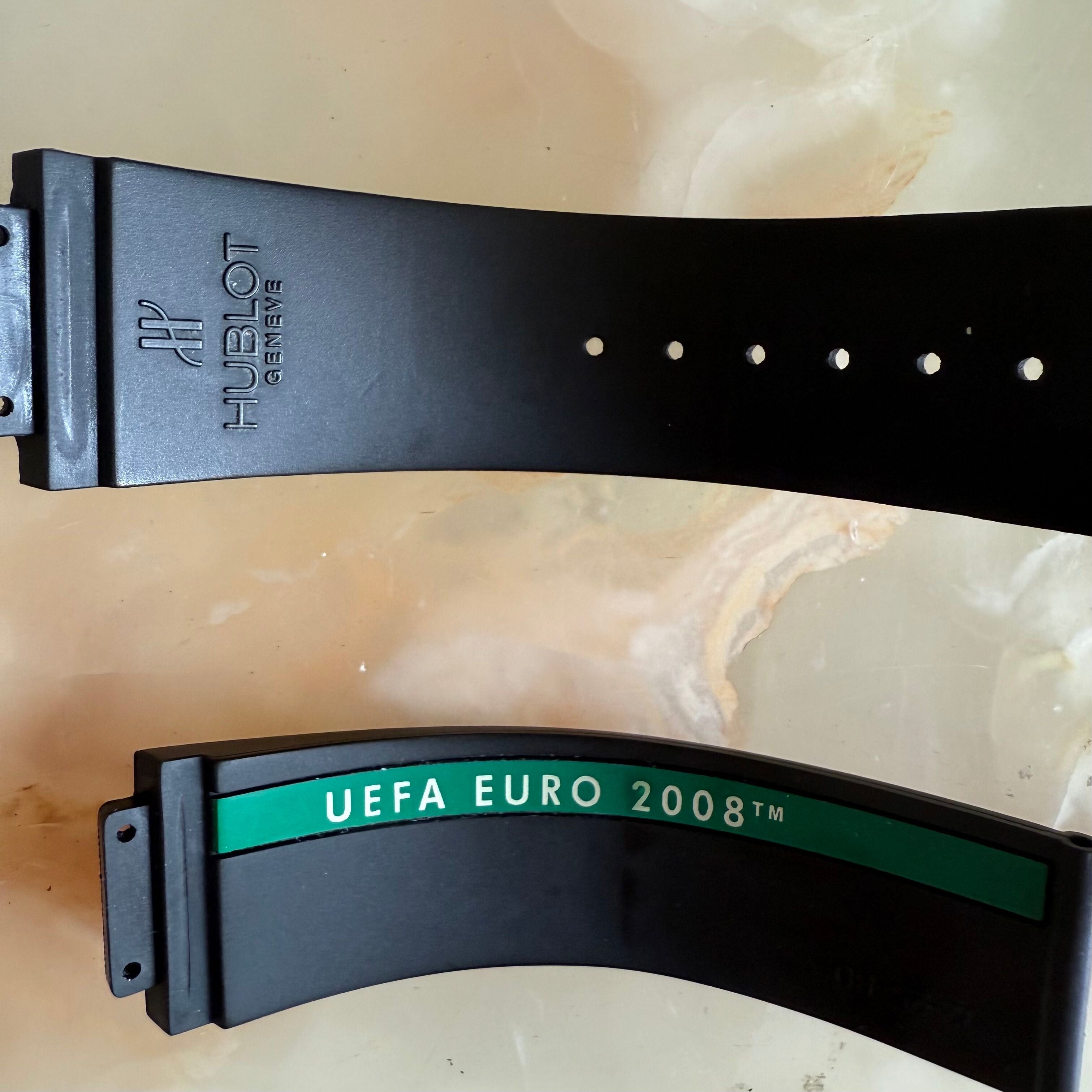 Authentic Hublot Black Rubber UEFA Euro 2008 Watch Strap Band 25mm