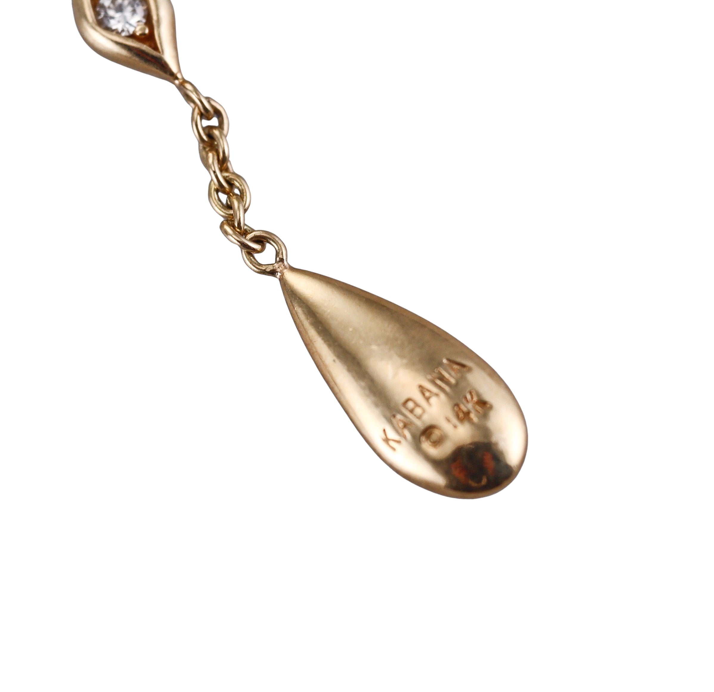 Kabana 14K Yellow Gold Mother of Pearl Diamond Drop Earrings