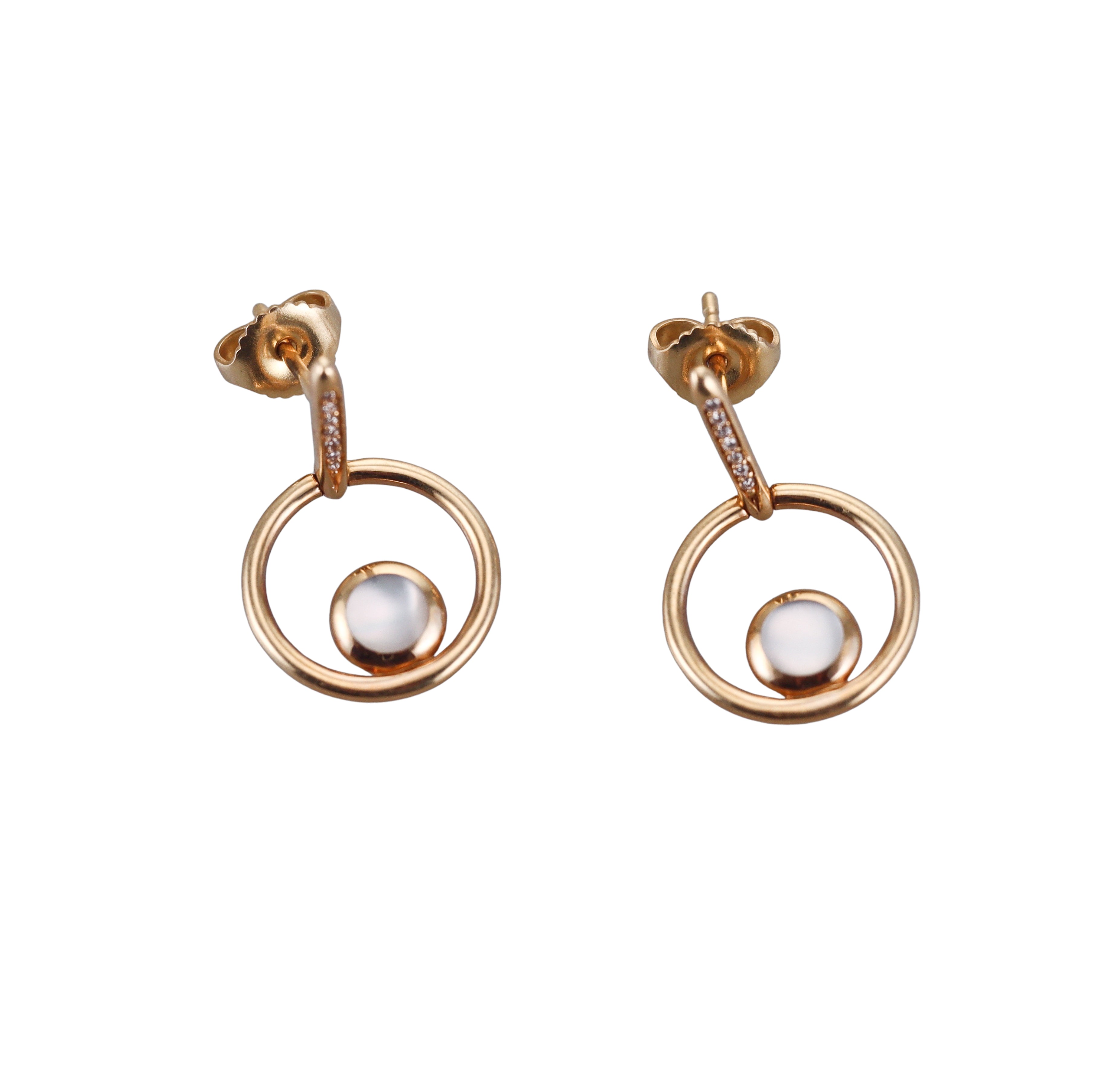 Kabana 14K Yellow Gold Mother of Pearl Diamond Earrings