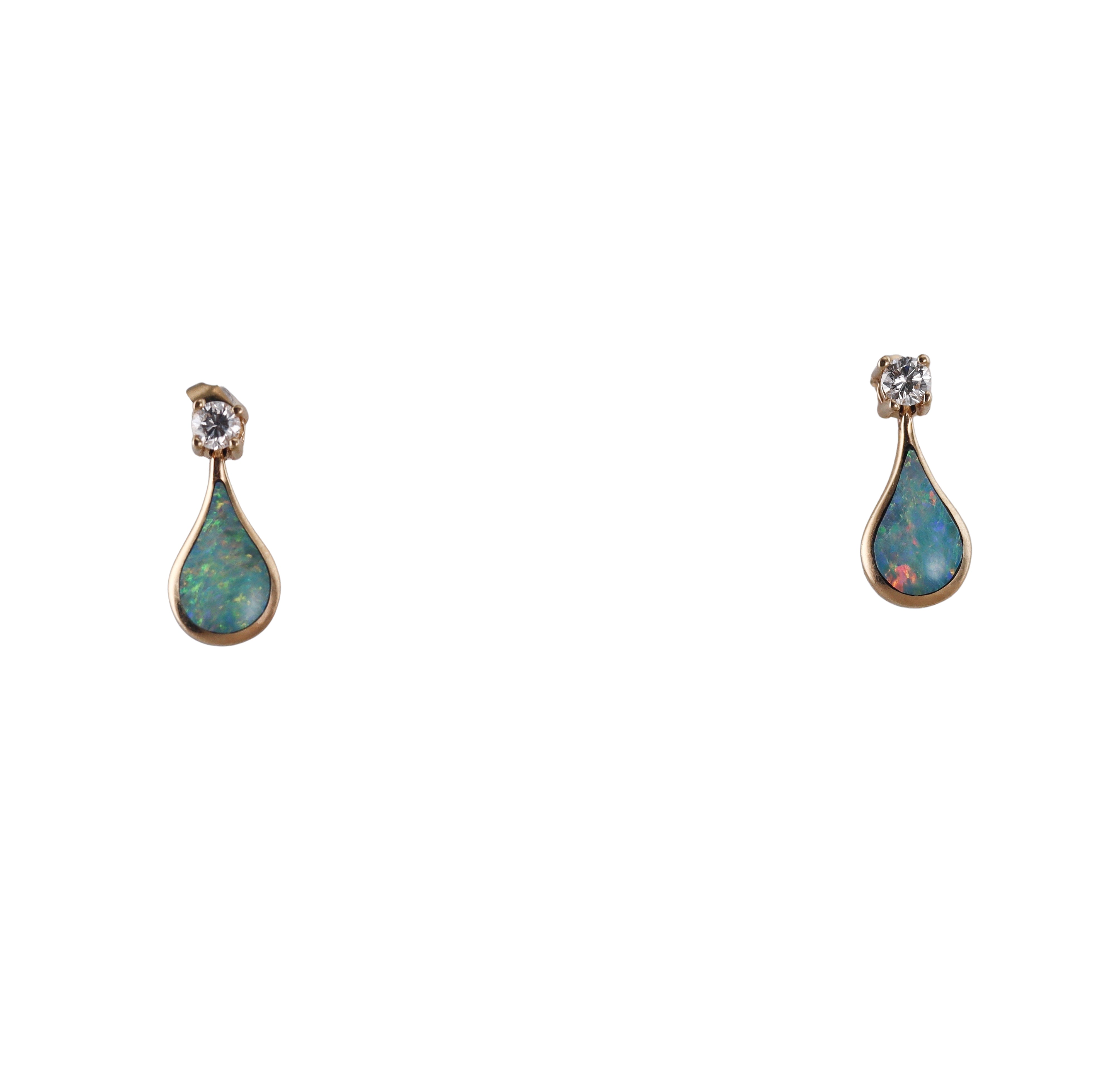 Kabana 14K Yellow Gold Opal Diamond Drop Earrings