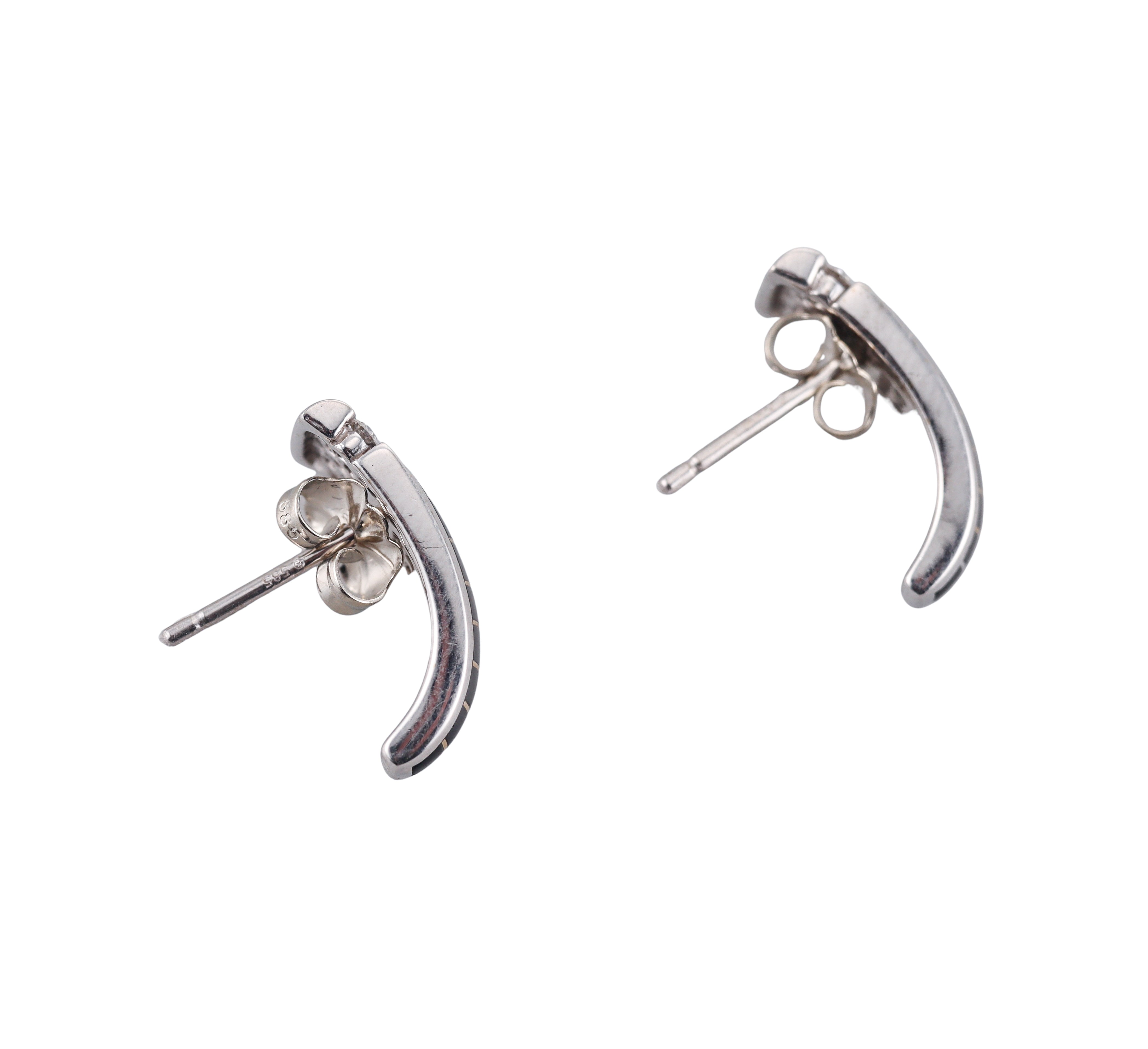 Kabana 14K White Gold Black Onyx Diamond Earrings