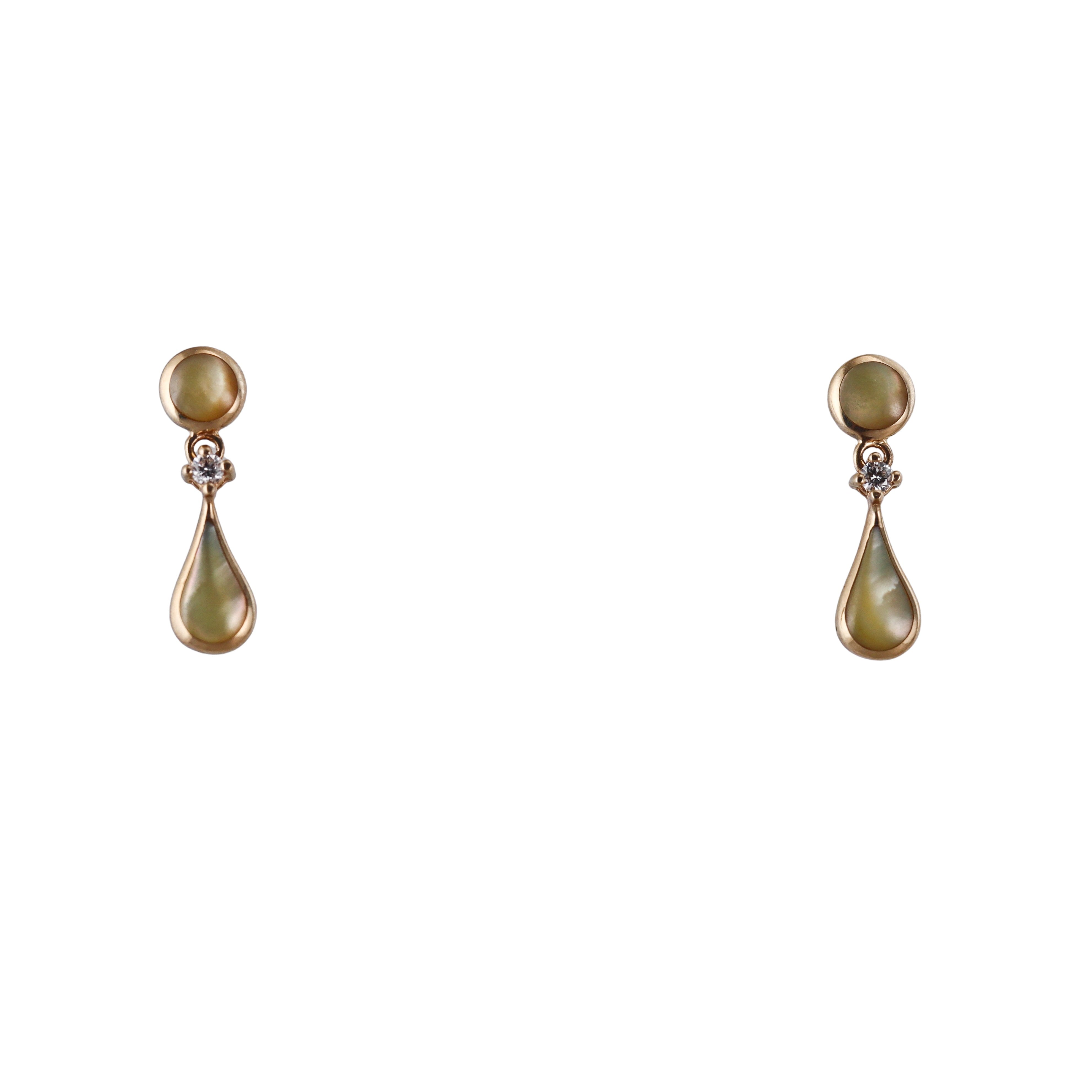 Kabana 14K Yellow Gold Mother of Pearl Diamond Drop Earrings