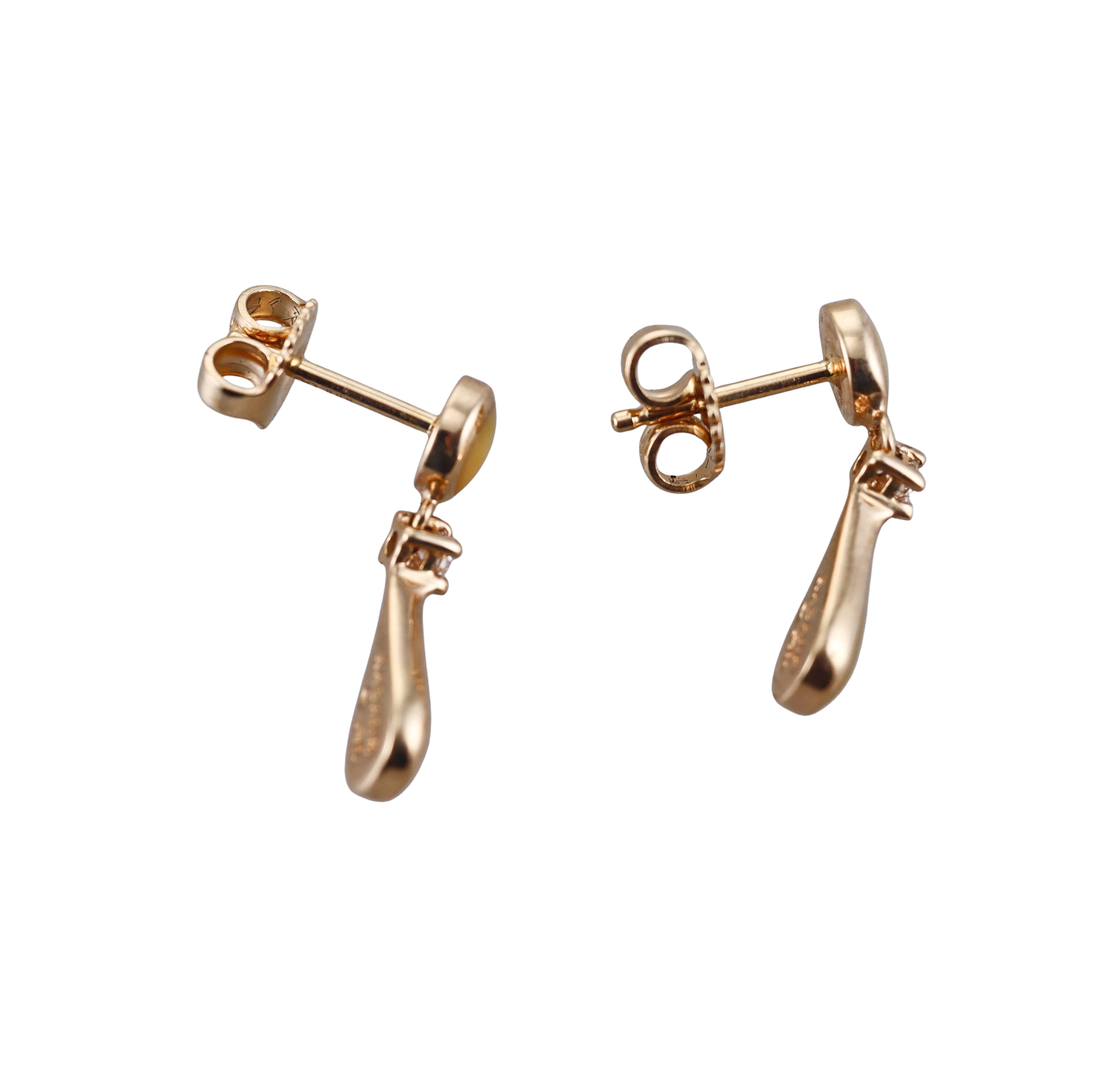 Kabana 14K Yellow Gold Mother of Pearl Diamond Drop Earrings