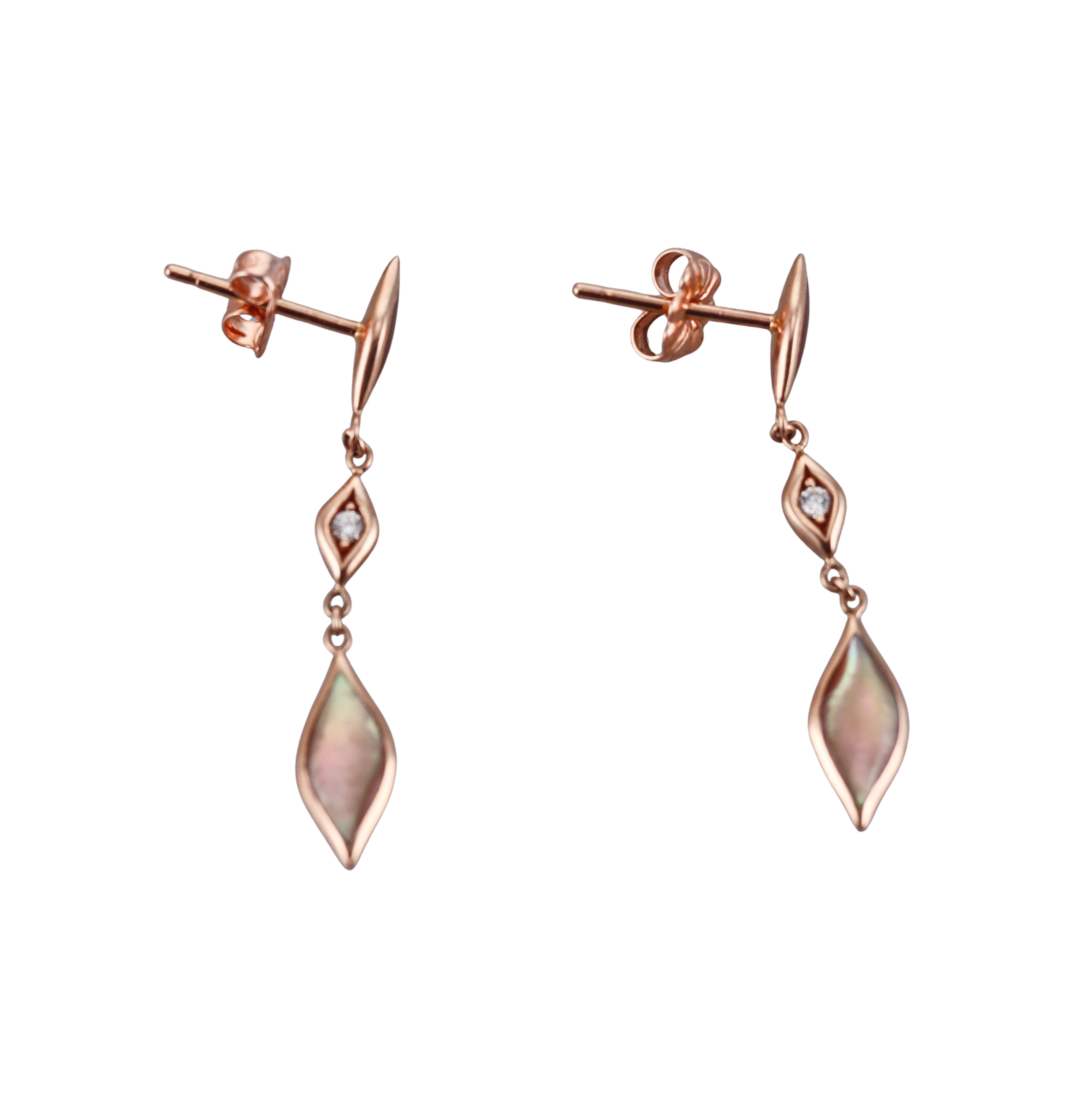Kabana 14K Rose Gold Mother of Pearl Diamond Drop Earrings