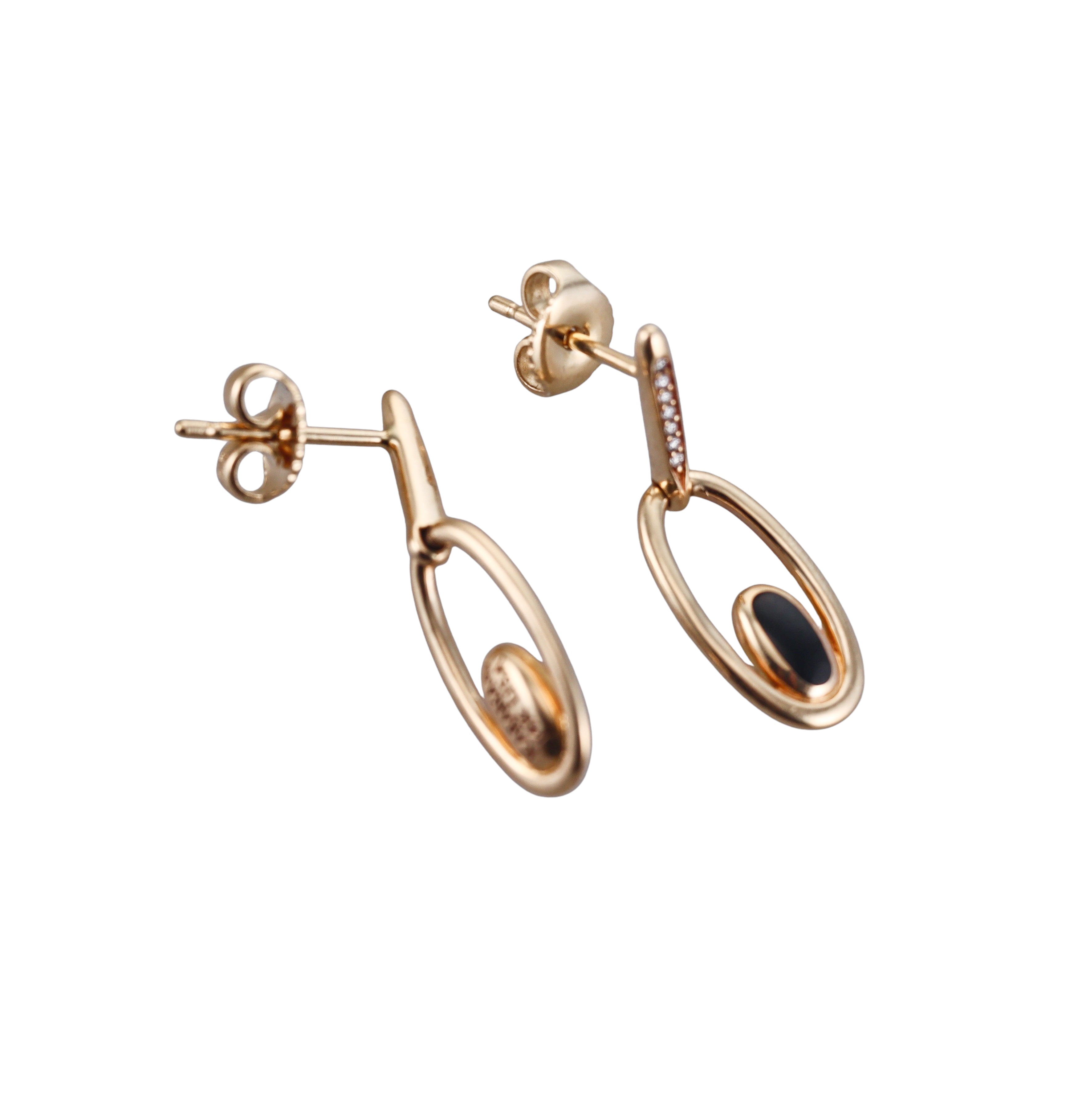 Kabana 14K Yellow Gold Black Onyx Diamond Drop Earrings