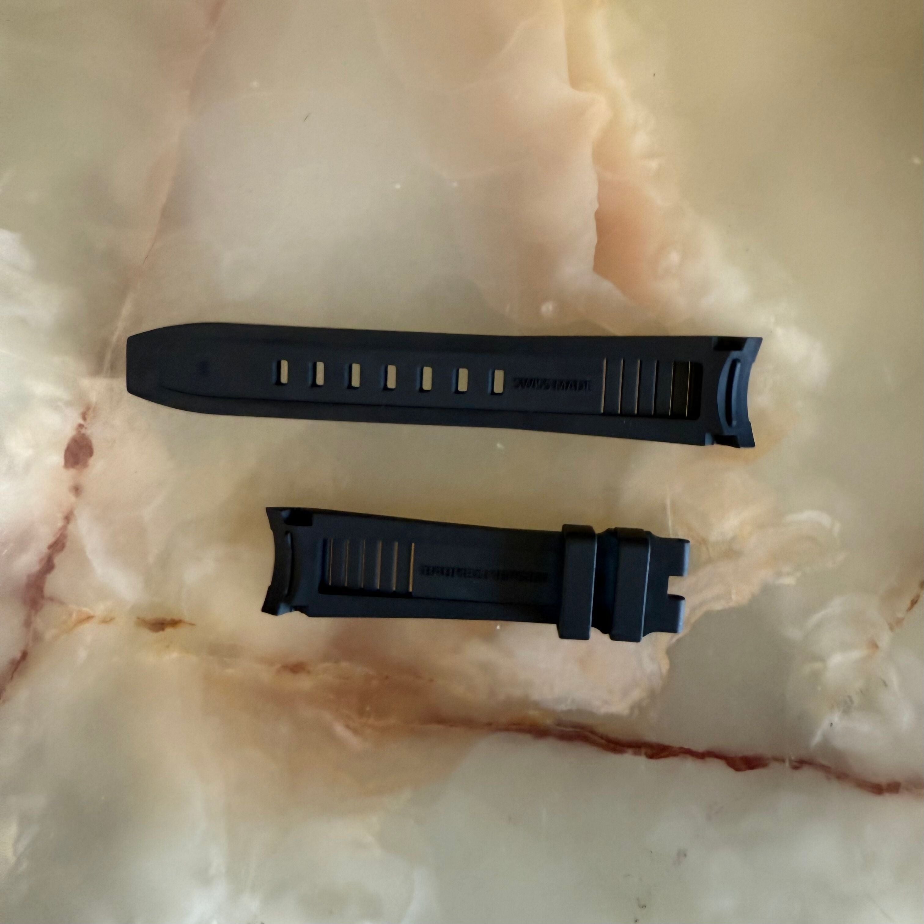 Authentic Baume & Mercier Black Rubber Watch Strap Band 21mm