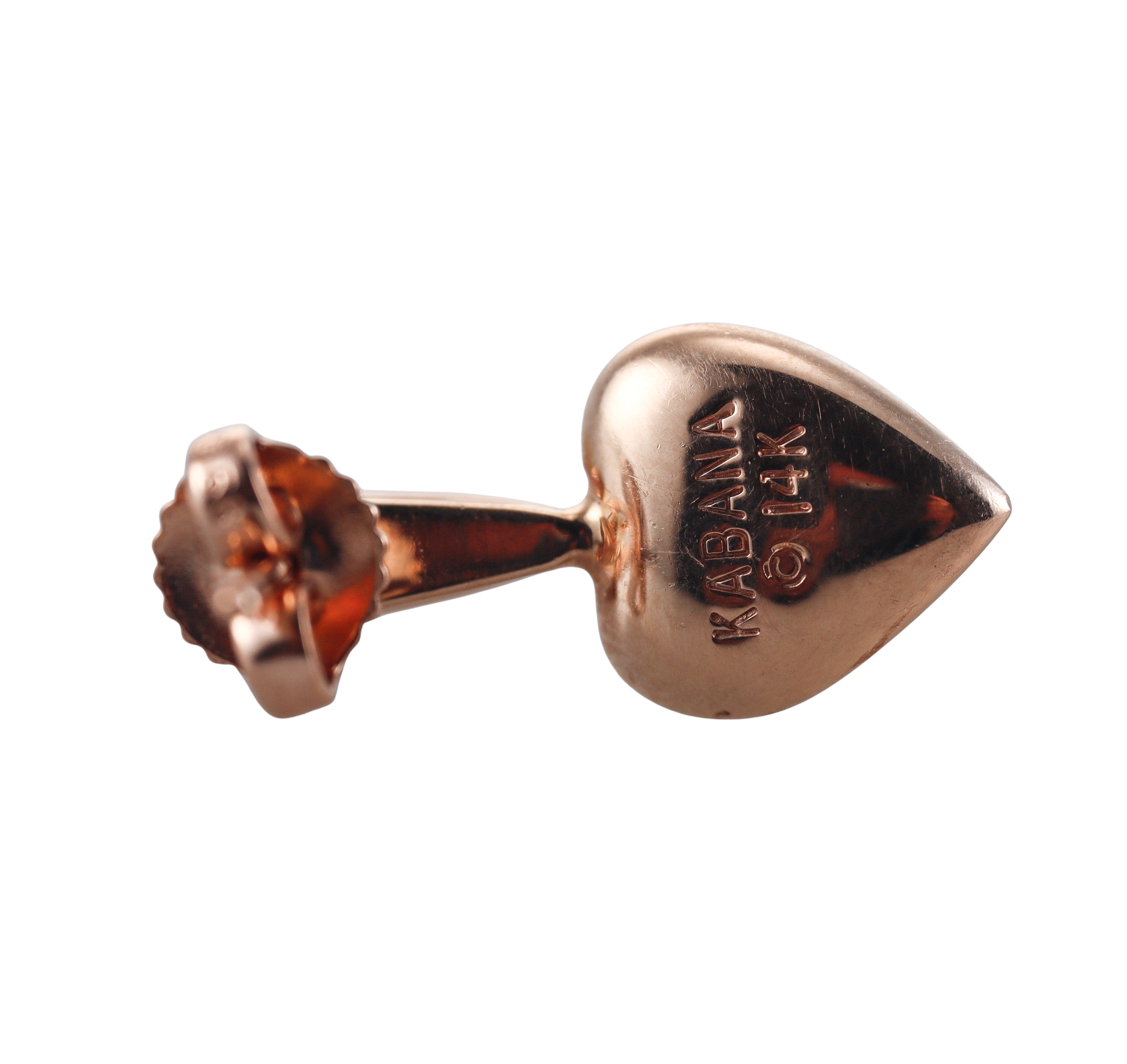 Kabana 14K Rose Gold Pink Mother of Pearl Diamond Heart Earrings