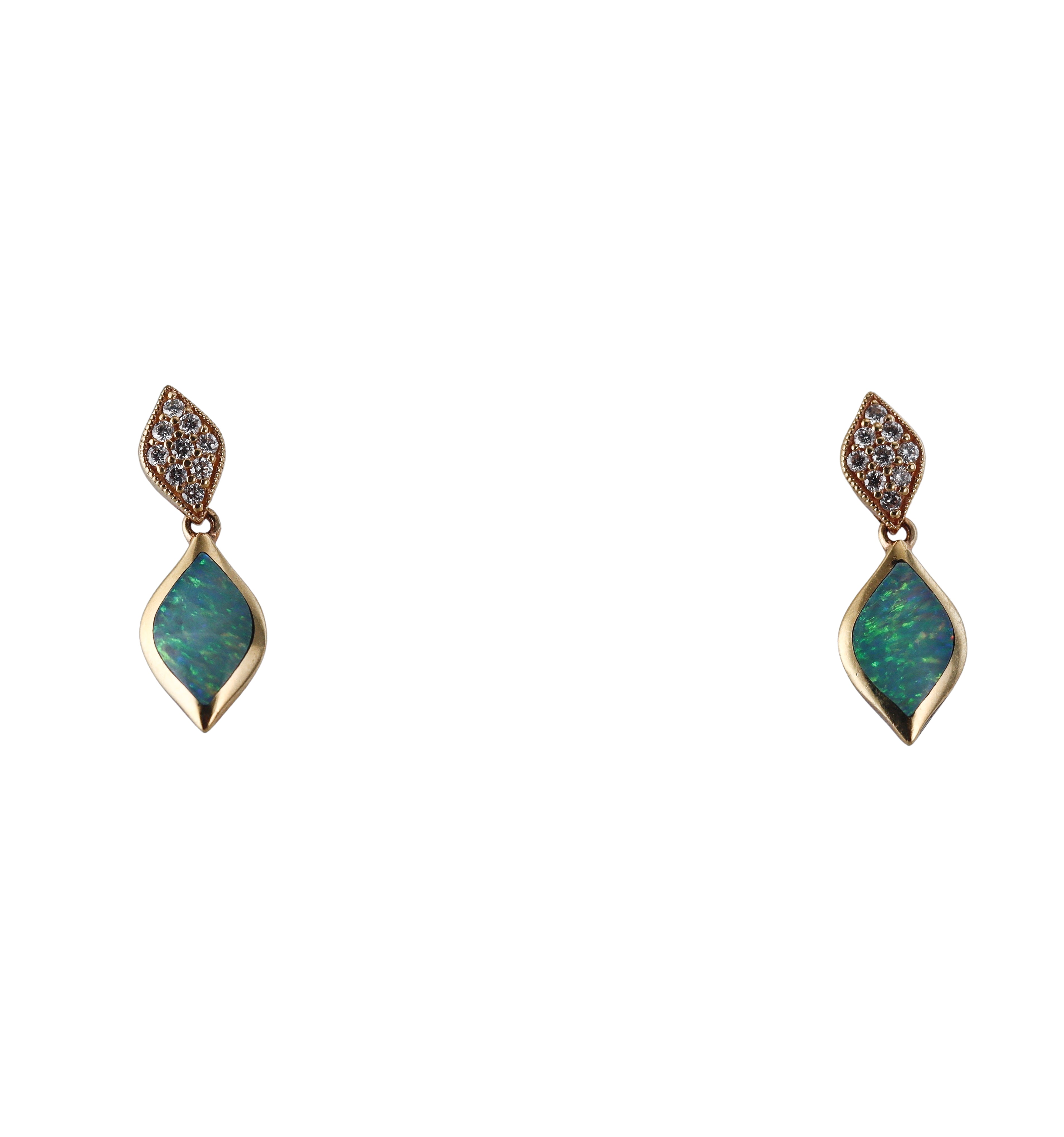 Kabana 14K Yellow Gold Opal Diamond Drop Earrings
