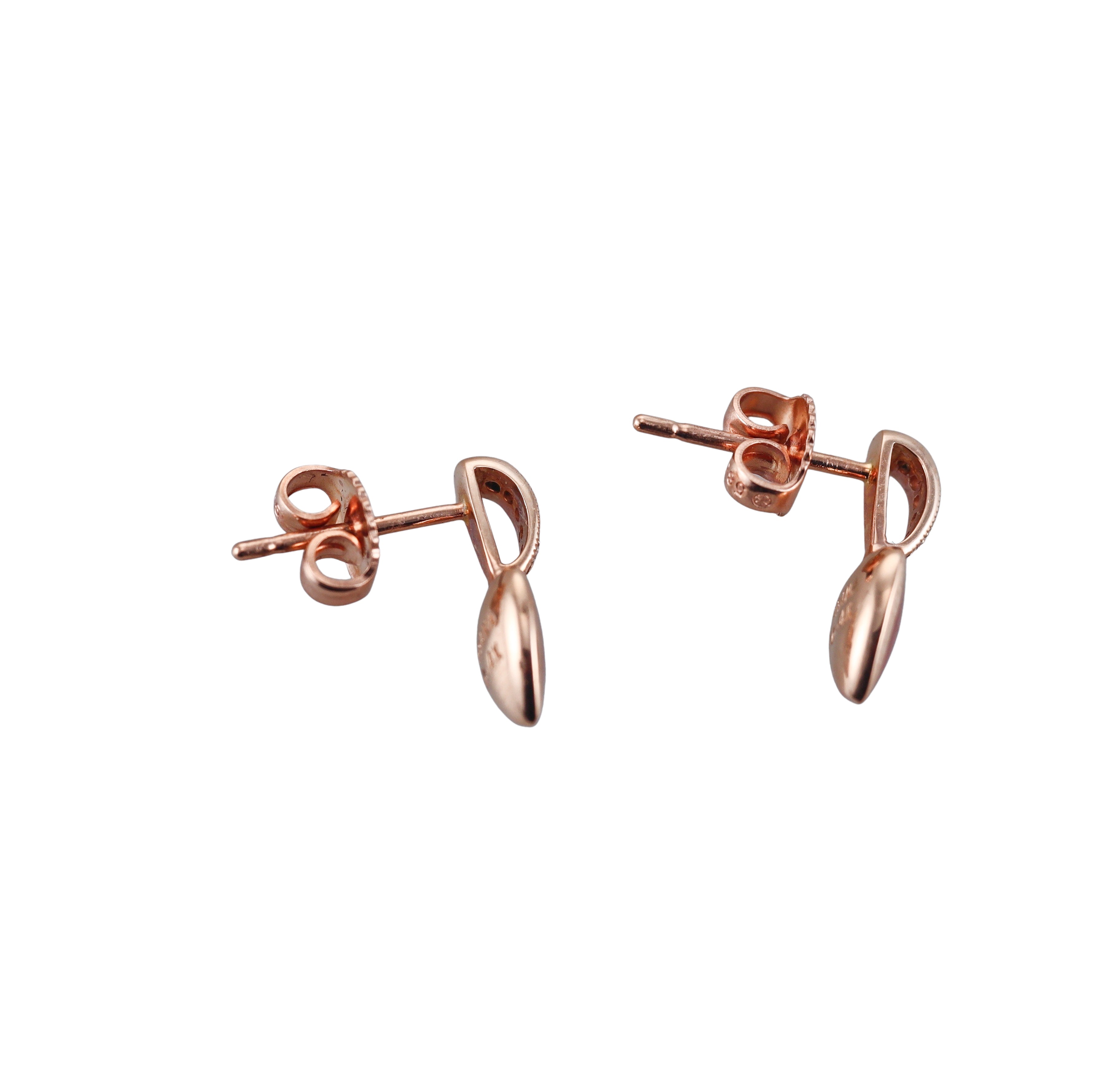 Kabana 14K Rose Gold Mother of Pearl Diamond Heart Earrings