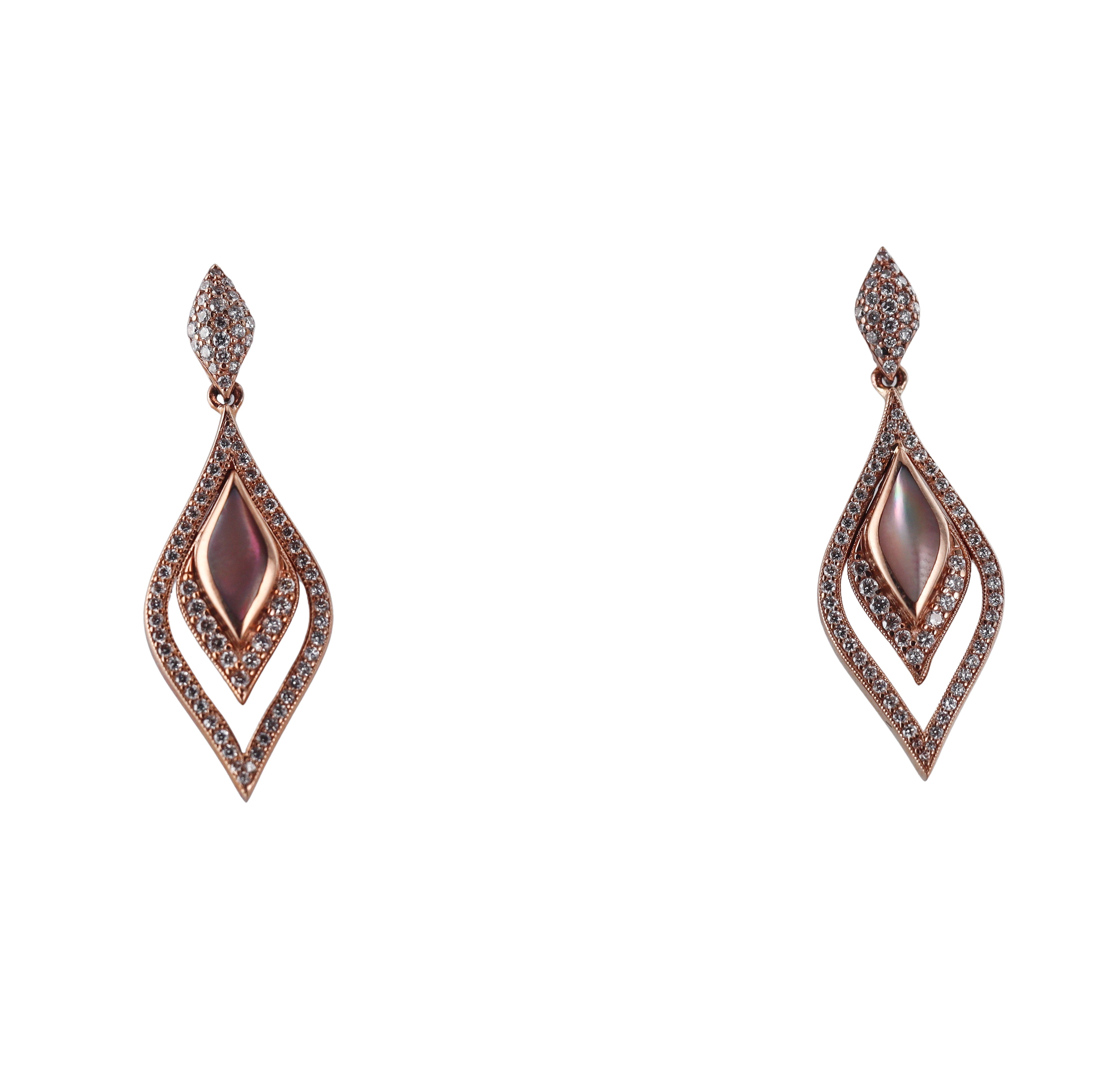 Kabana 14K Rose Gold Mother of Pearl Diamond Drop Earrings