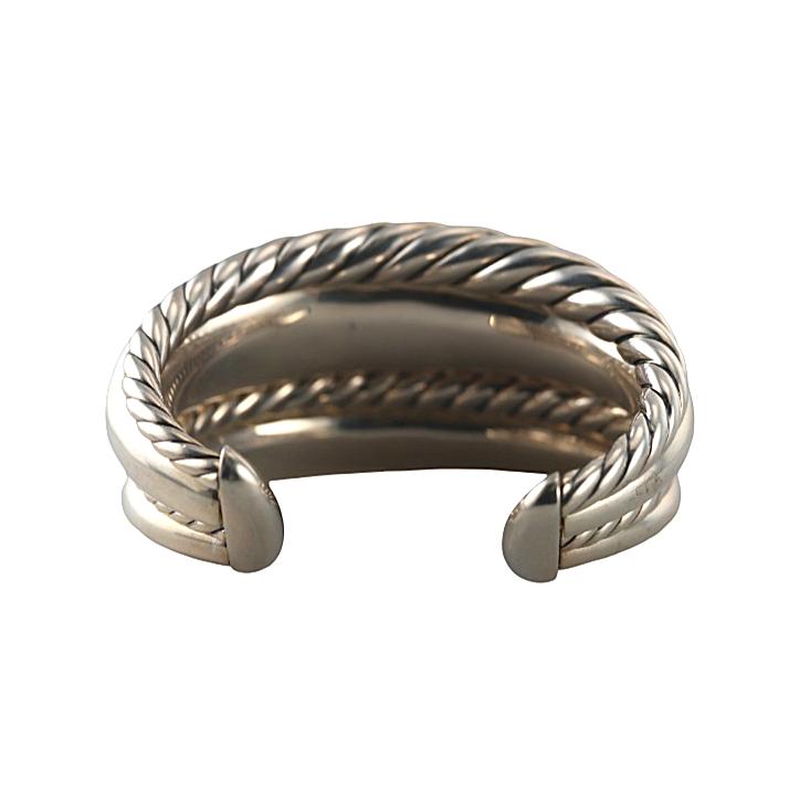 David Yurman Pure Form 4 Row Sterling 42mm Wide Cuff Bracelet