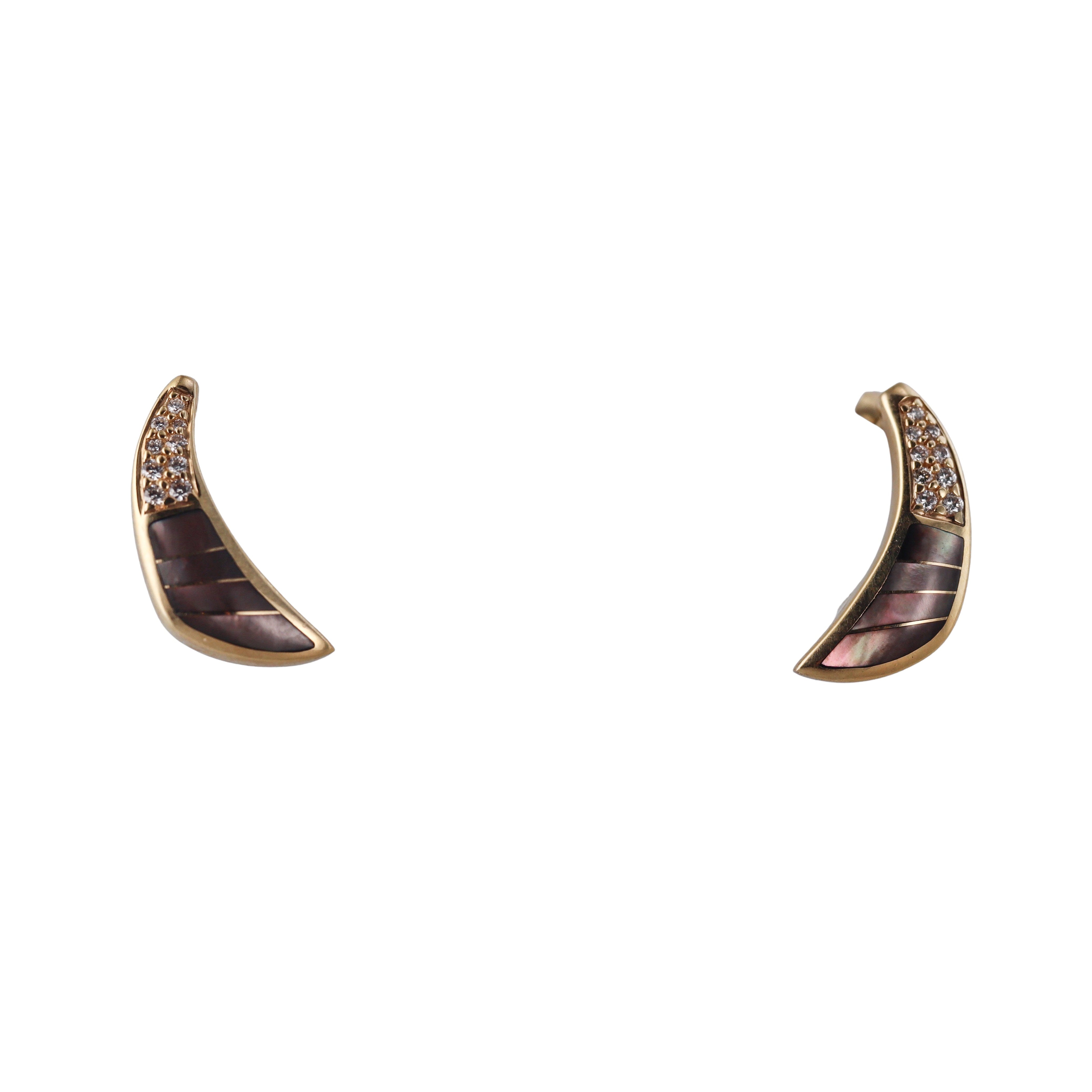 Kabana 14K Yellow Gold Mother of Pearl Diamond Earrings