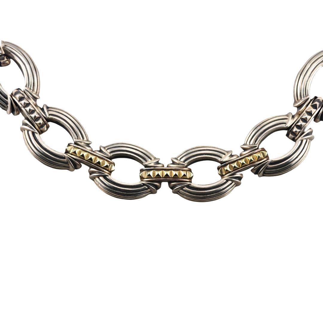 Lagos Caviar Sterling Silver Gold Chain Necklace