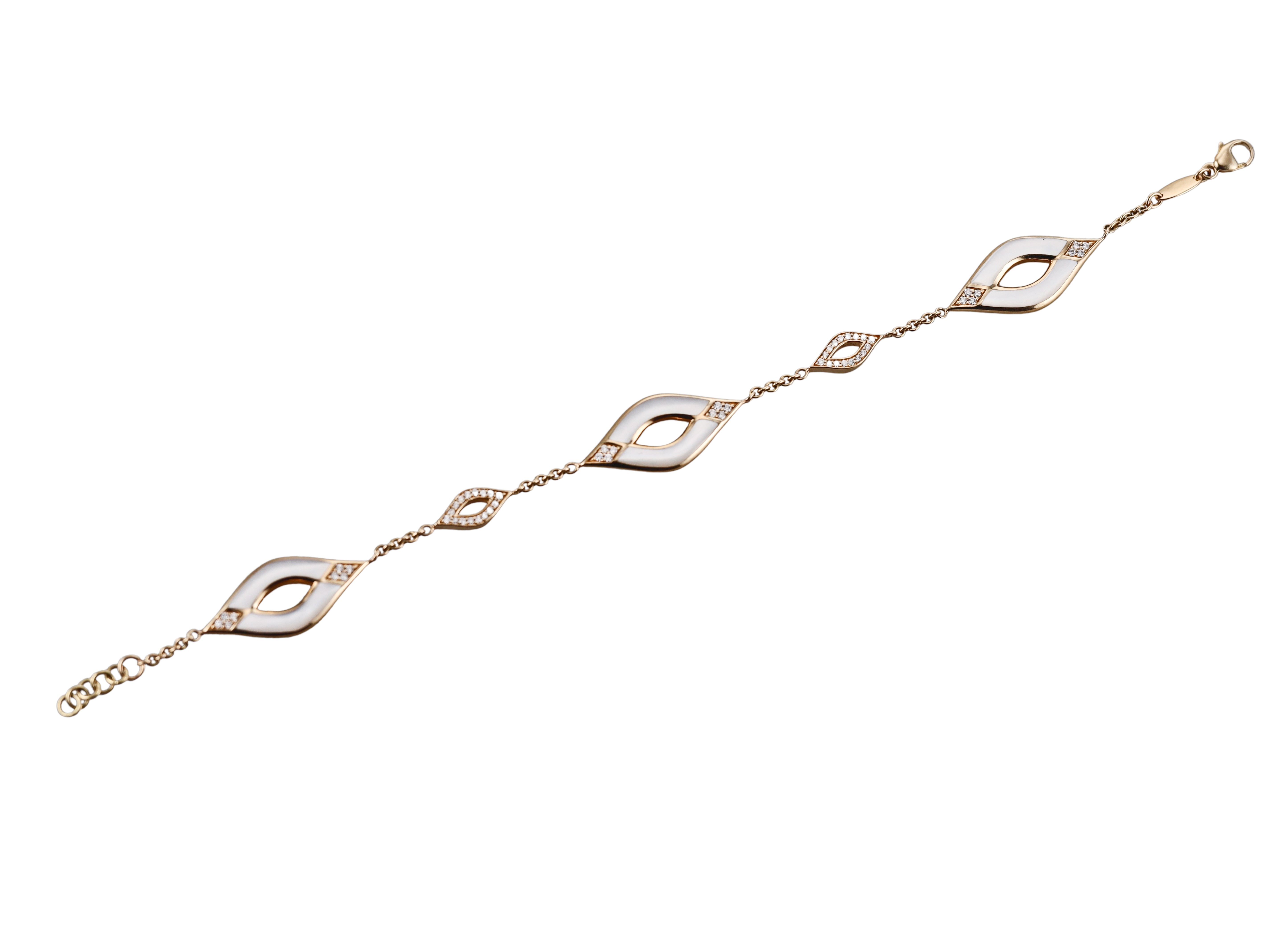 Kabana 14K Yellow Gold Mother of Pearl Diamond Bracelet