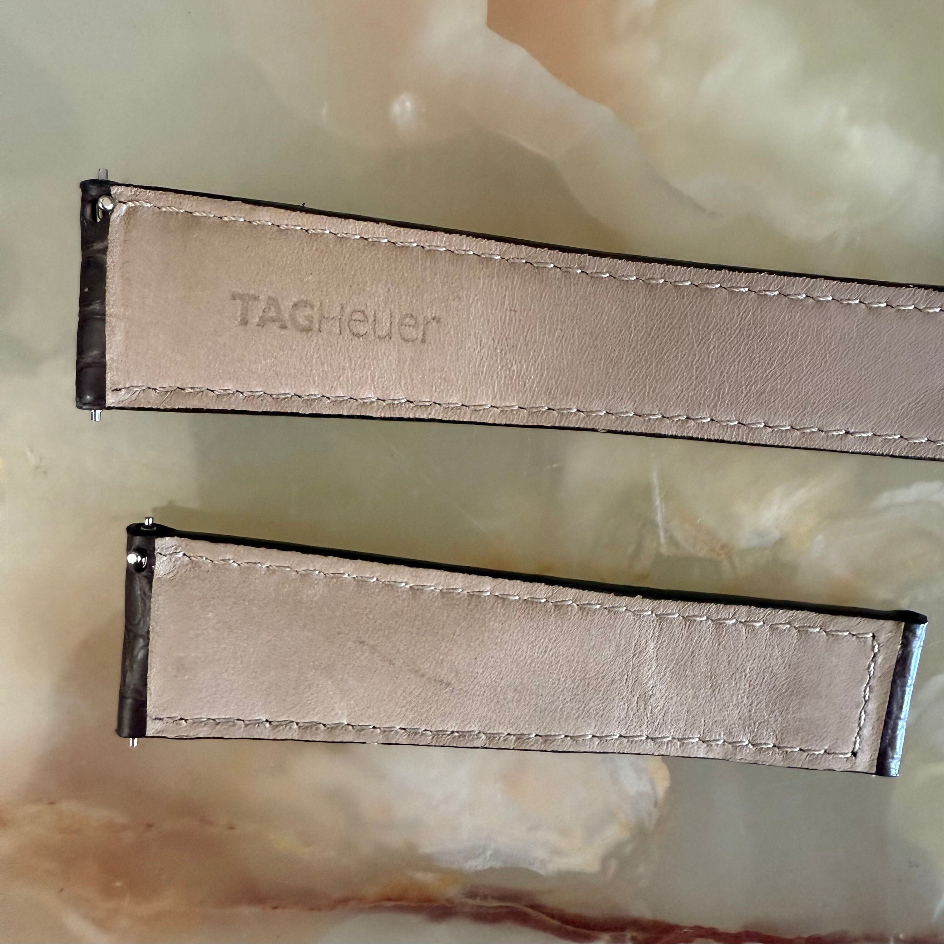 Authentic TAG Heuer Brown Crocodile Watch Strap Band 22mm