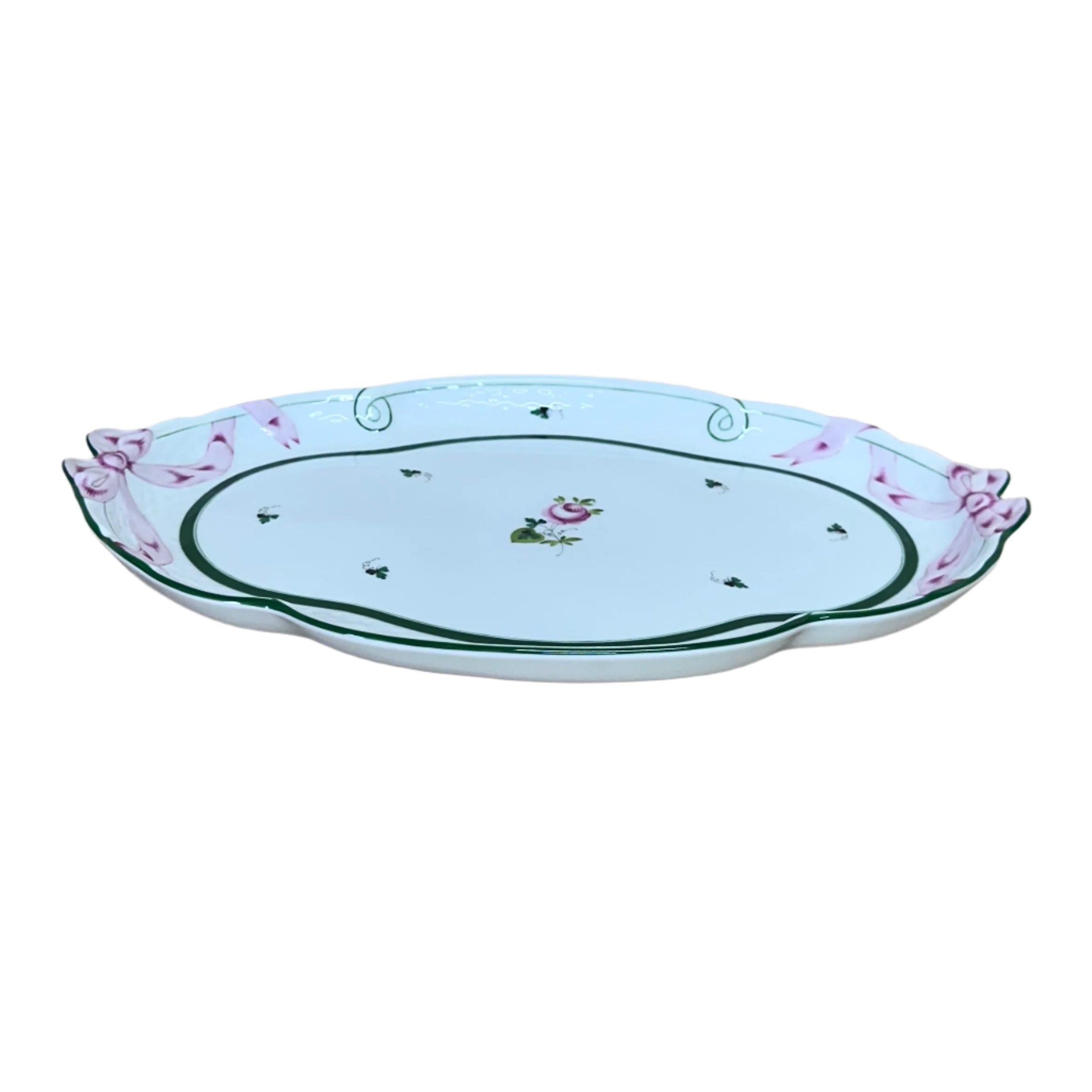 Herend Vienna Rose With Ribbon Oval Serving Platter 400-0-00/VRH