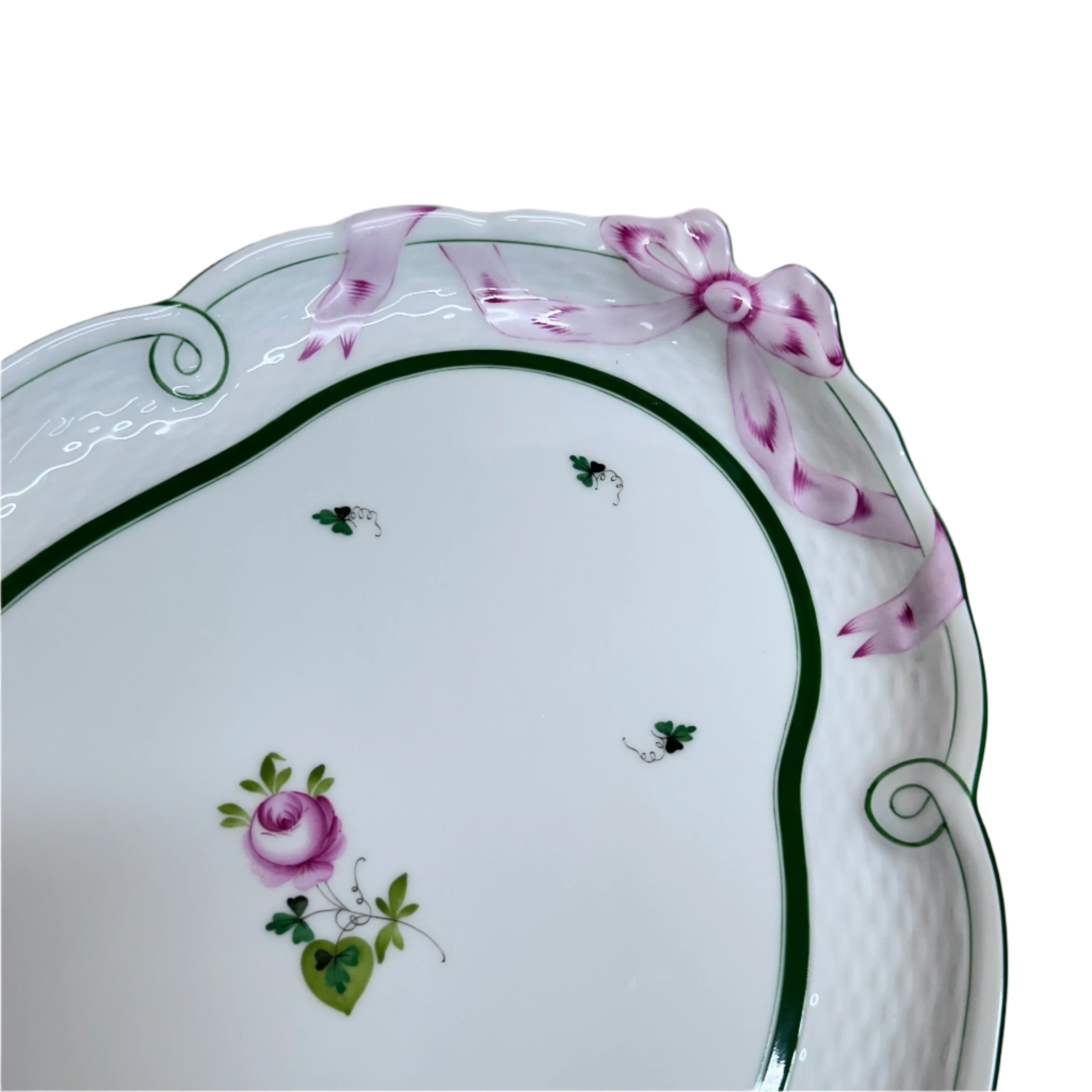 Herend Vienna Rose With Ribbon Oval Serving Platter 400-0-00/VRH