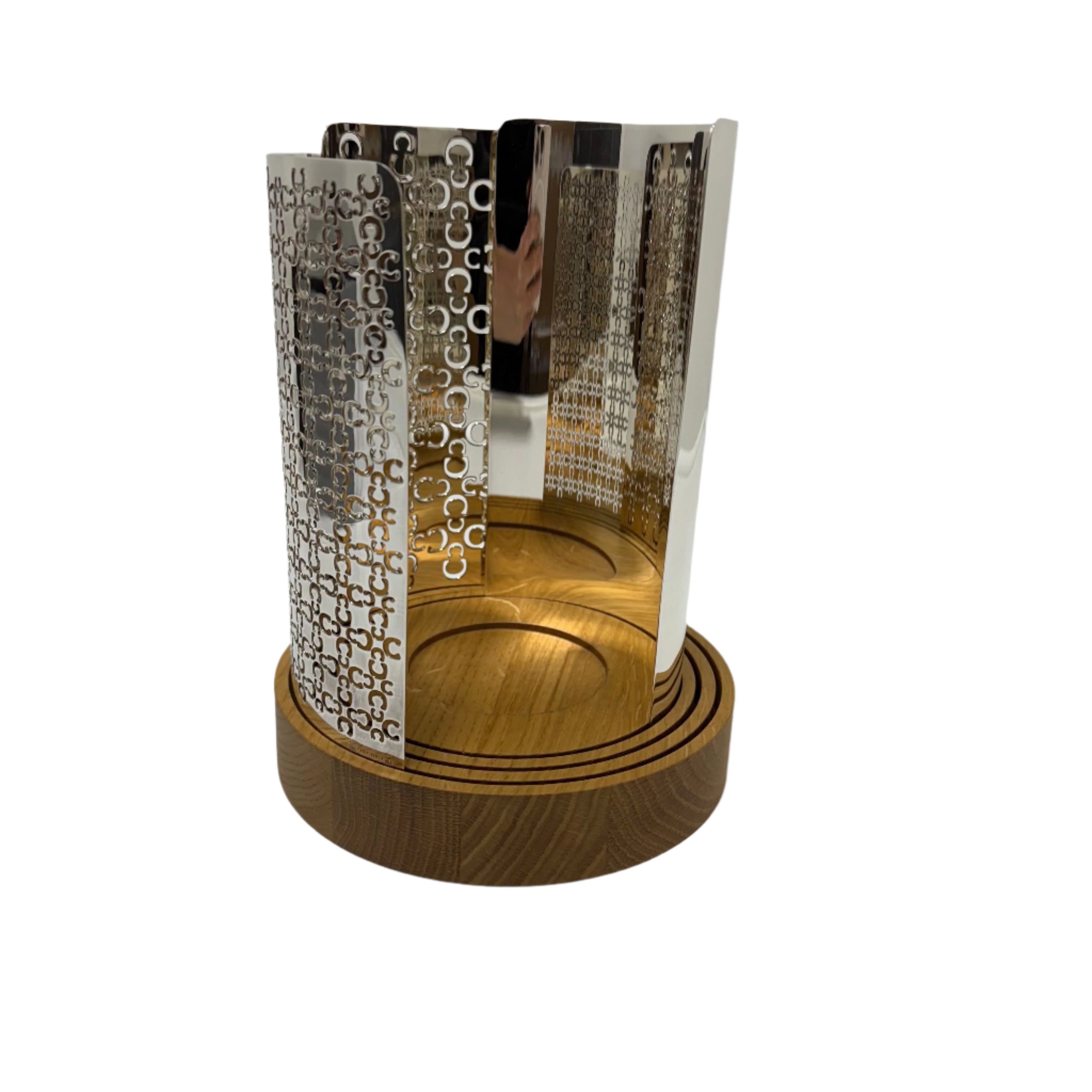 Large Christofle Iconik Hurricane Lamp Candle Holder B0421081102