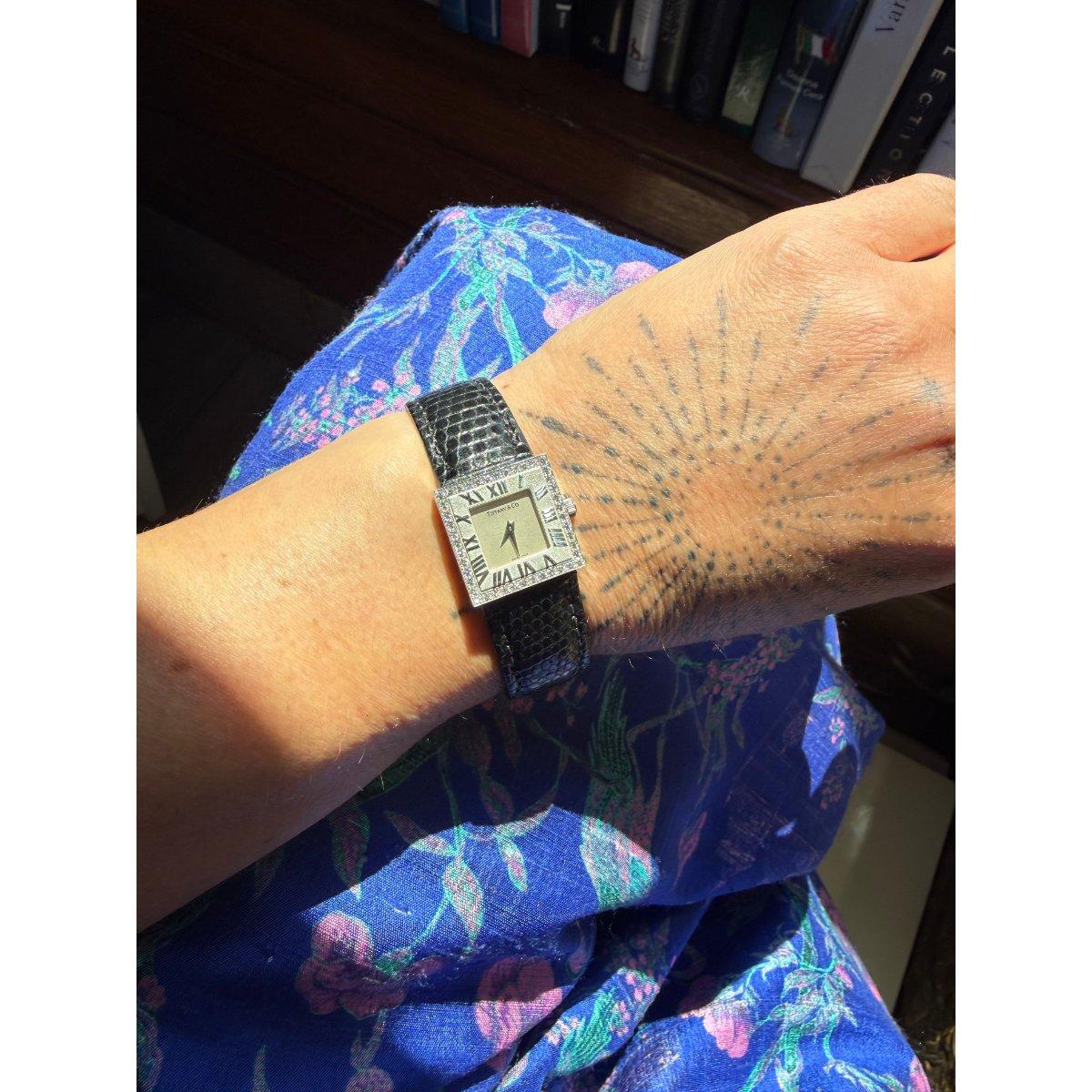 Tiffany & Co Atlas 18k Gold Diamond Cocktail Watch