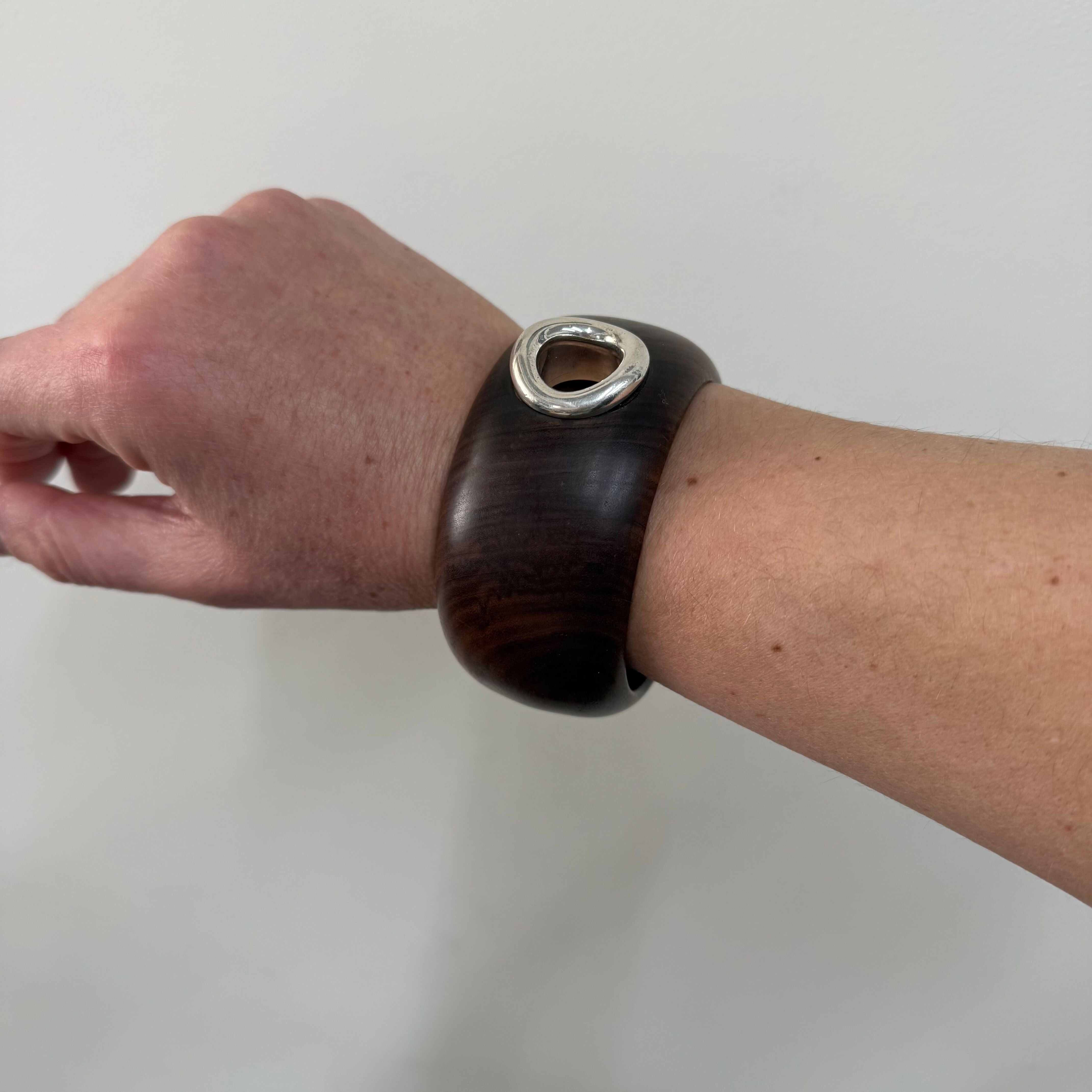 Idole De Christofle Bois & Argent Sterling Silver Rosewood Bracelet 6706018