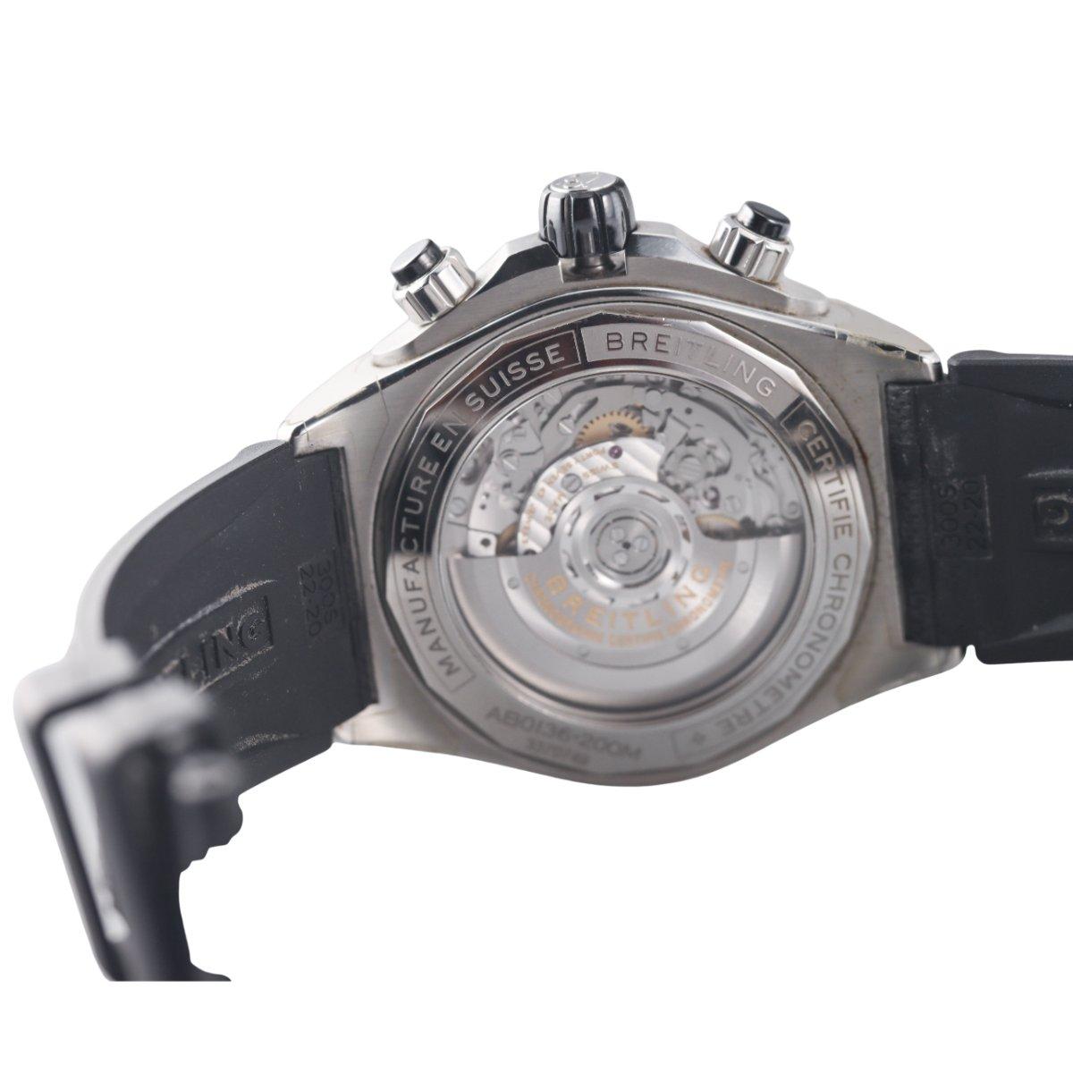 Breitling Super Chronomat B01 44 Black Steel Chronograph Watch AB0136