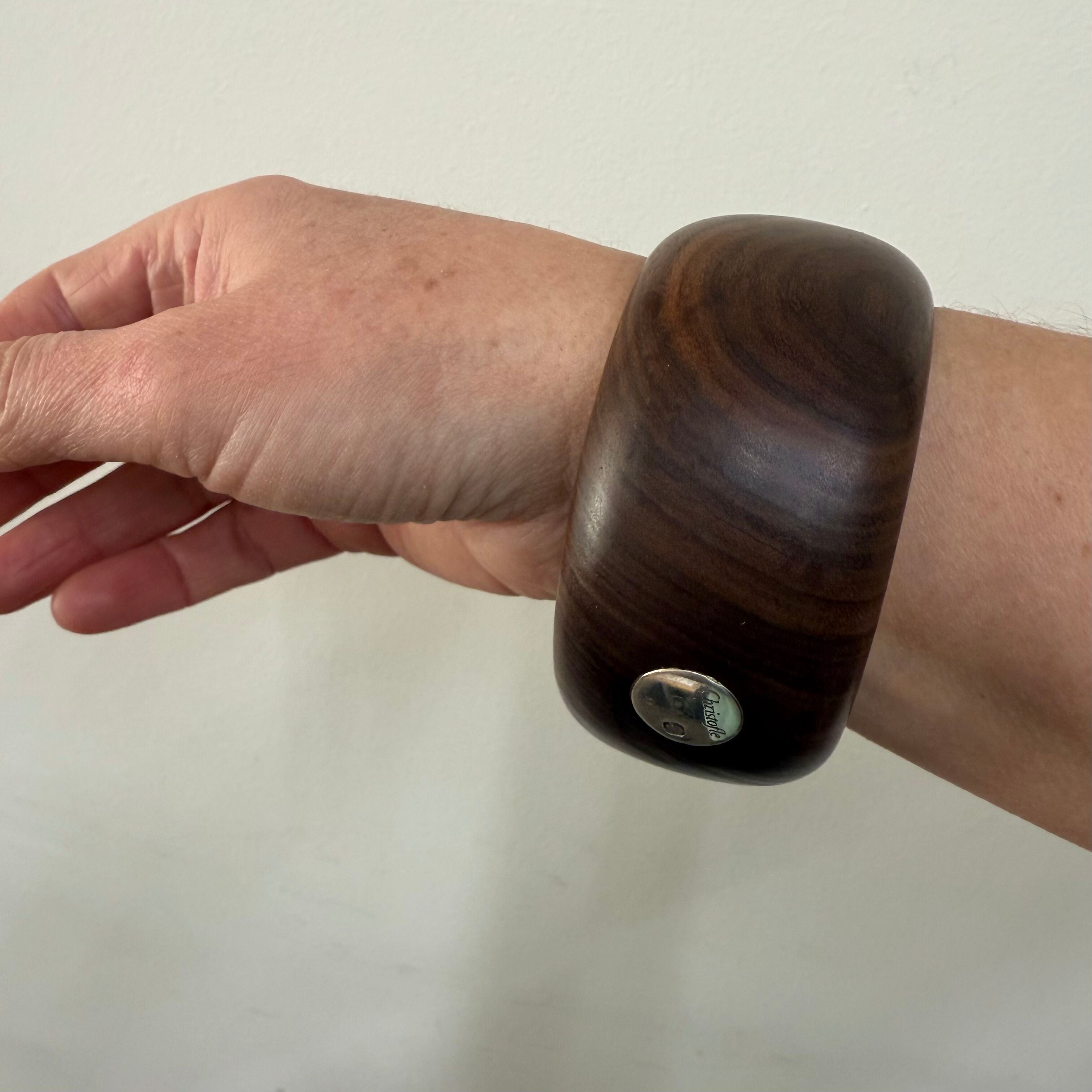 Idole De Christofle Bois & Argent Sterling Silver Rosewood Bracelet 6706018