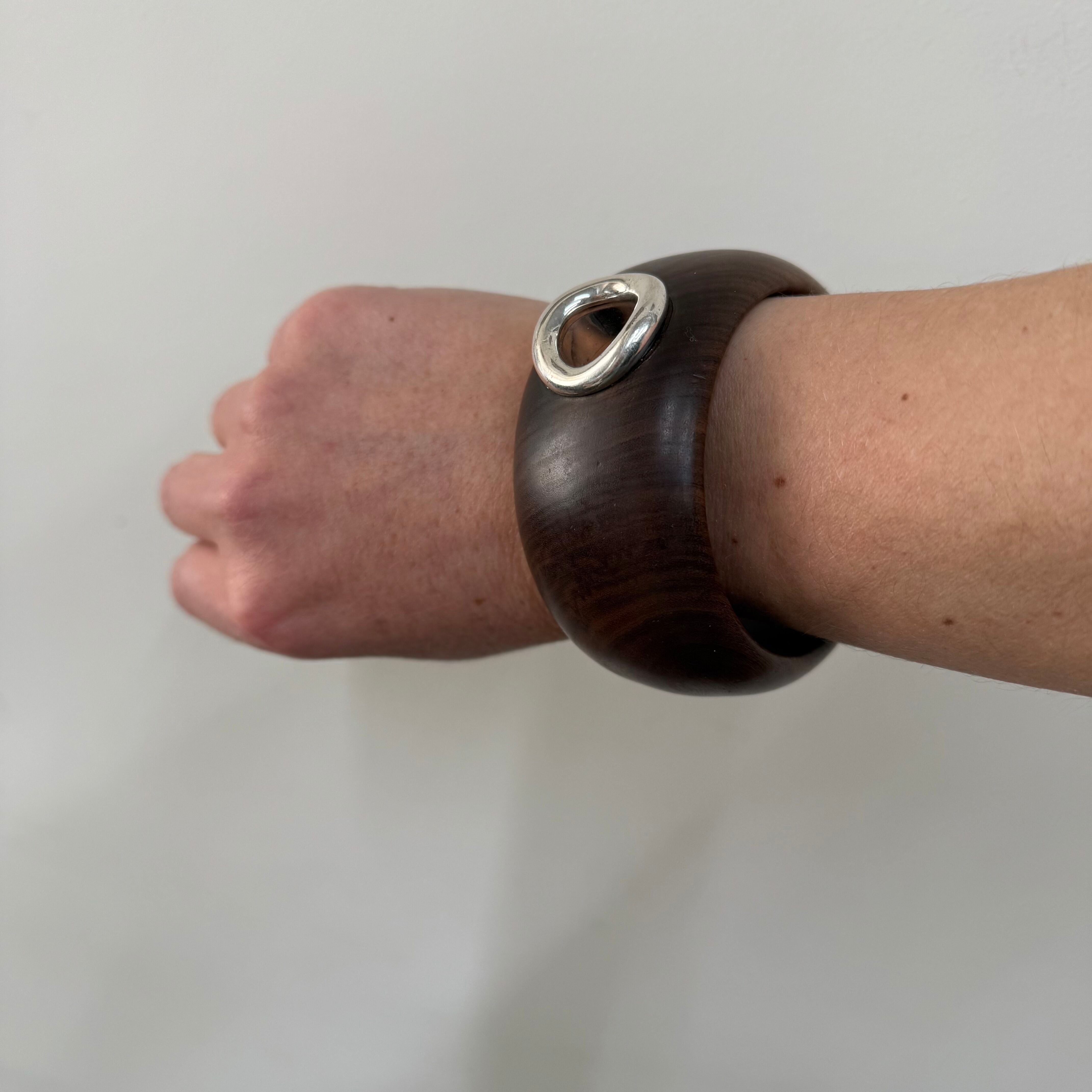 Idole De Christofle Bois & Argent Sterling Silver Rosewood Bracelet 6706018