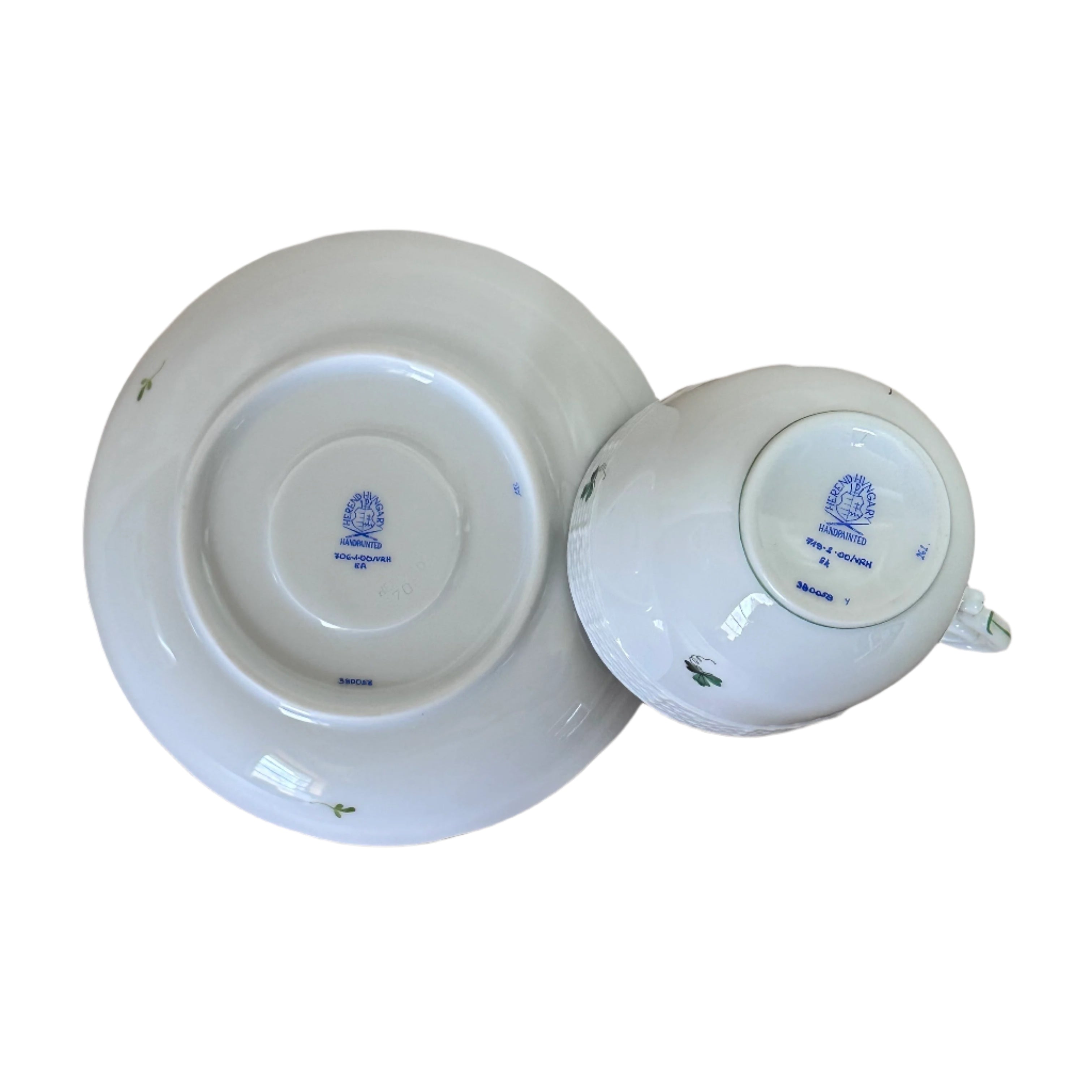 12pc Herend Vienna Rose Flat Demitasse Cup & Saucer Set 719 706