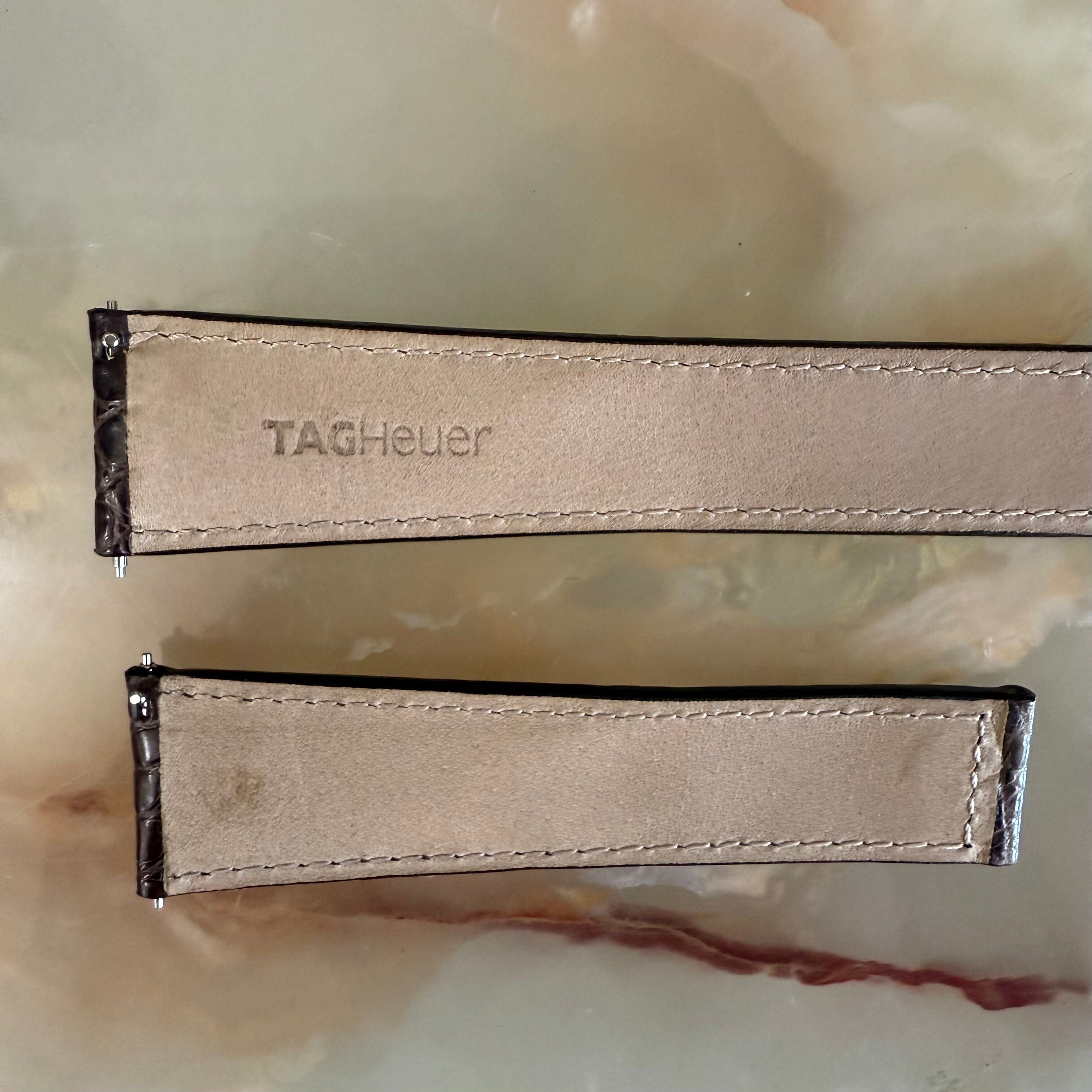 Authentic TAGHeuer Brown Crocodile Watch Strap Band 22mm
