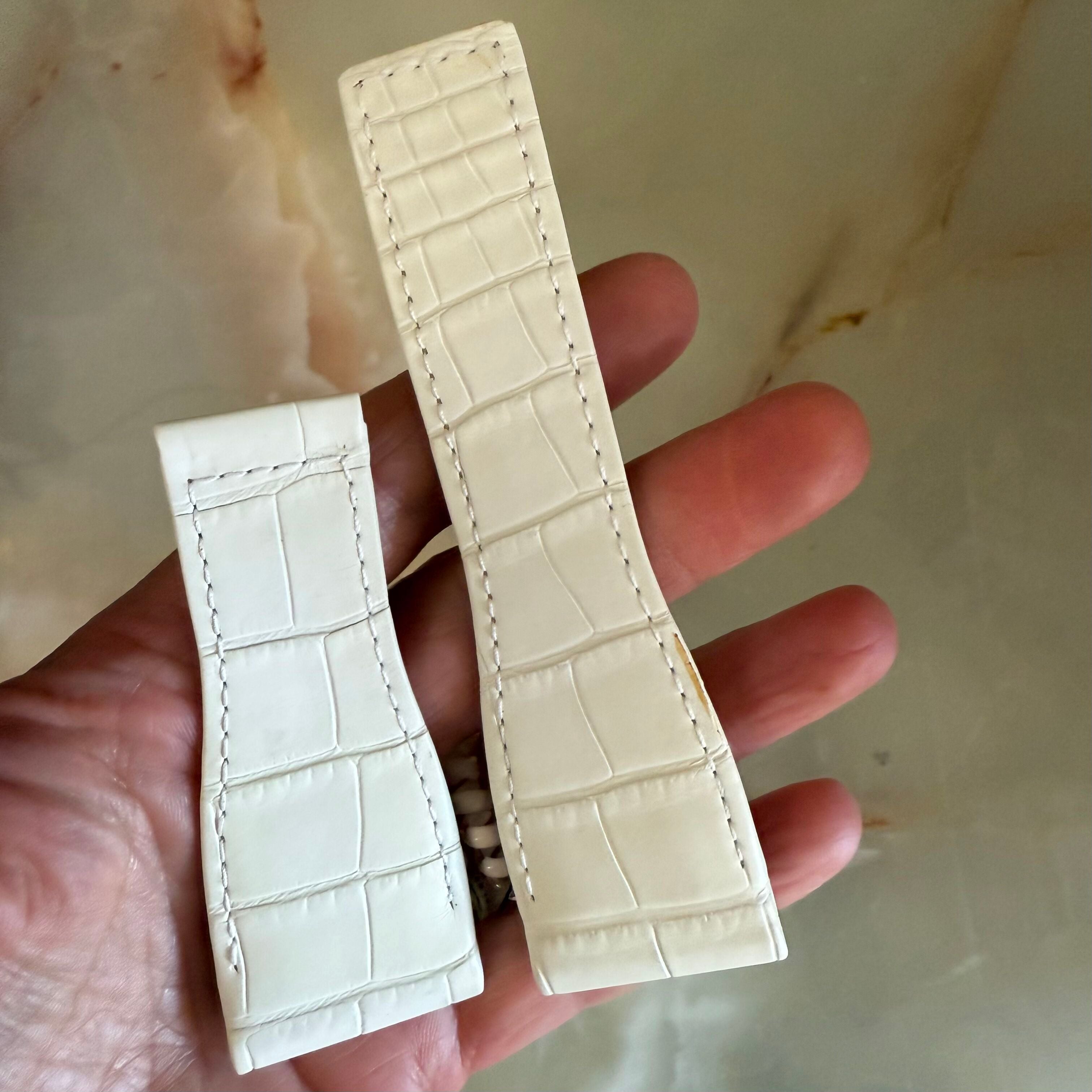 Authentic TAGHeuer White Alligator Watch Strap Band 32mm FC6199