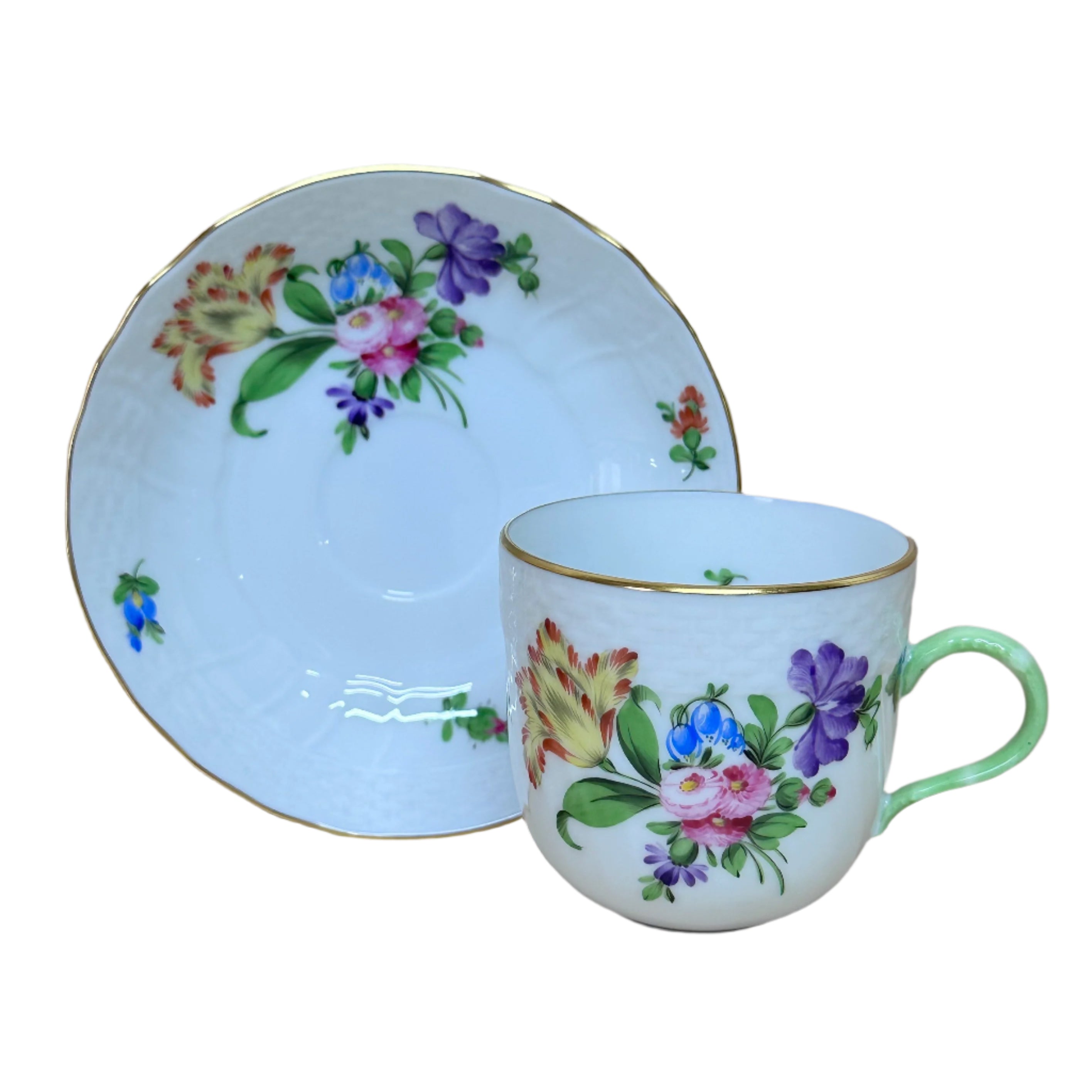 5 pc Herend Printemps Porcelain Dinner Place Setting 1525 1503 1520 1727 1709
