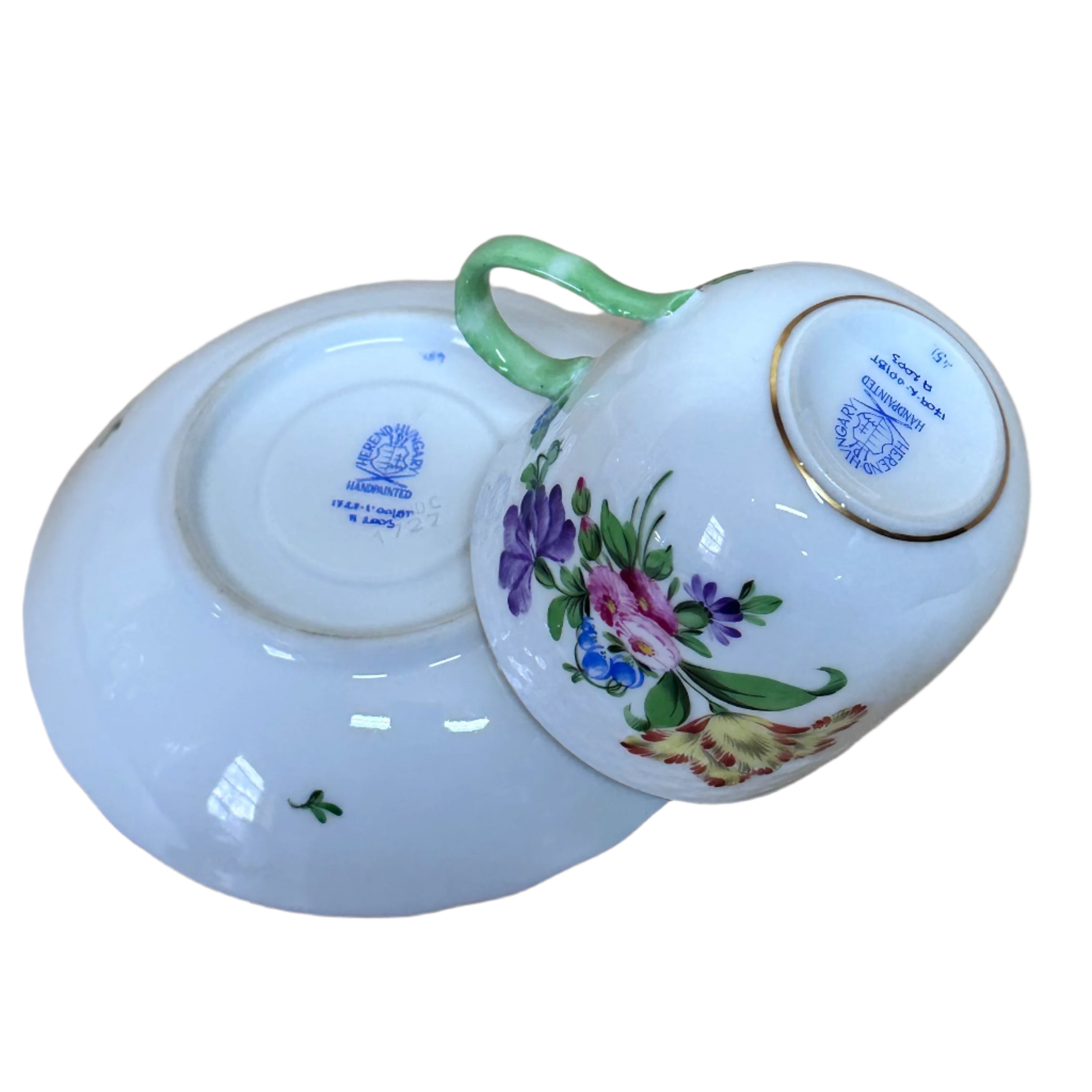 5 pc Herend Printemps Porcelain Dinner Place Setting 1525 1503 1520 1727 1709