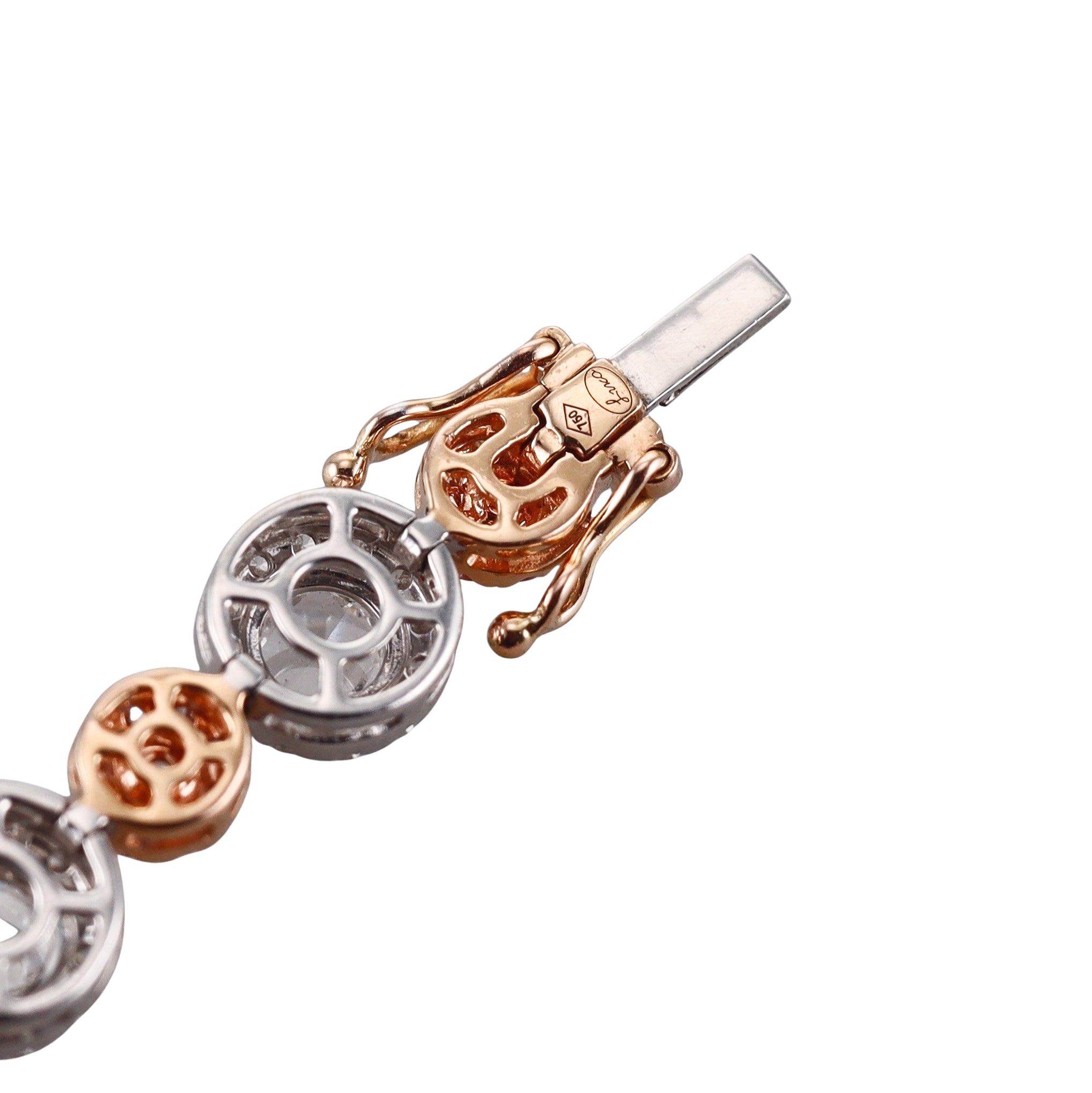 18k White Rose Cut Diamond Bracelet