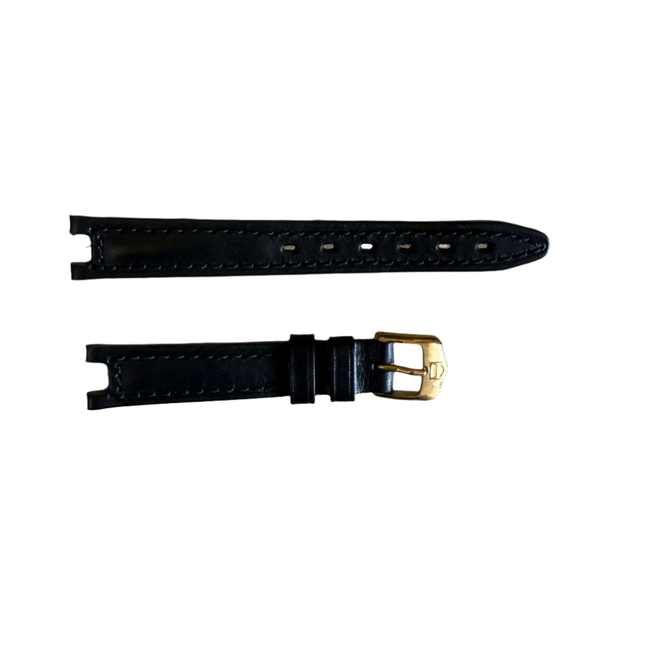 Authentic TAGHeuer Black Leather Watch Strap Band 13mm with Buckle