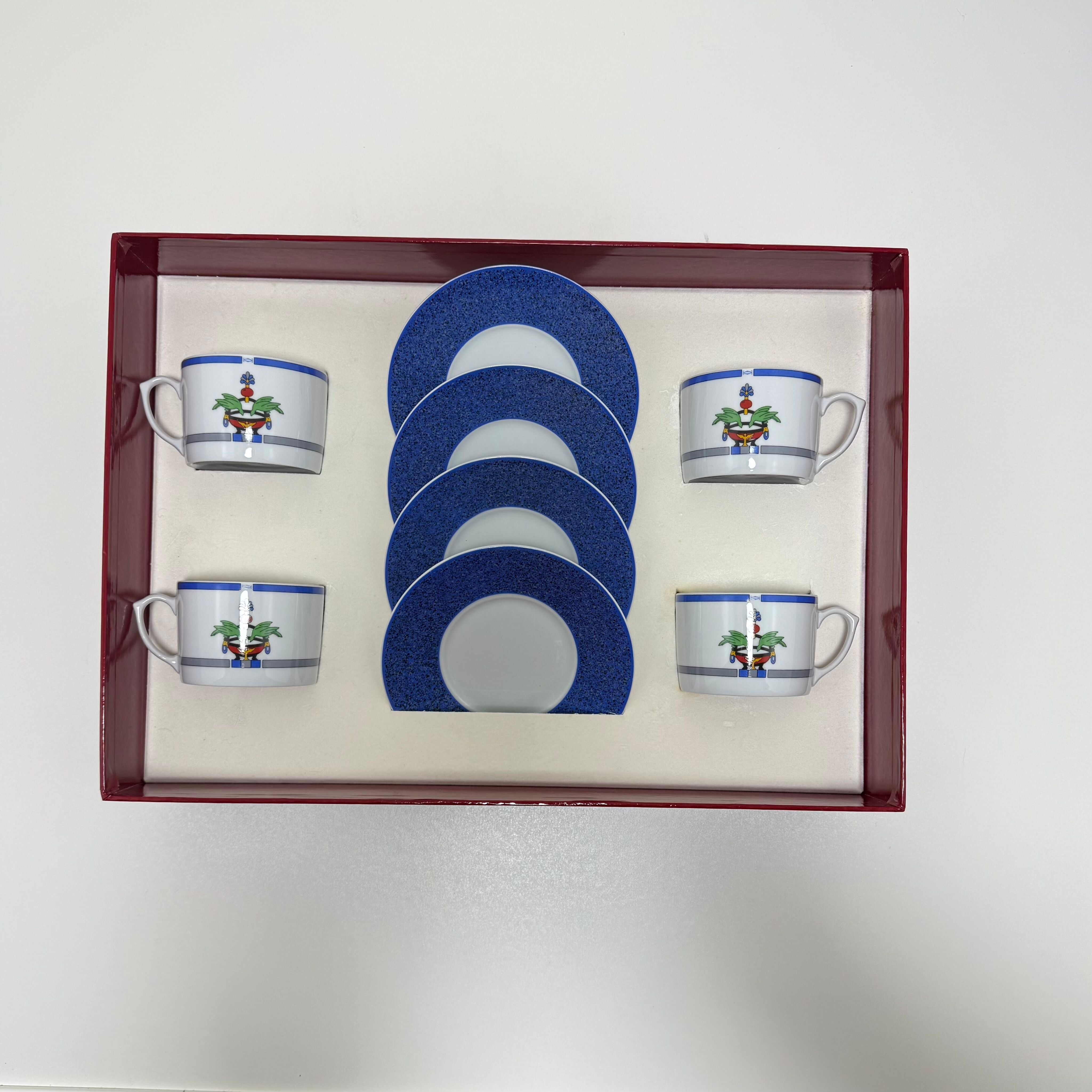 Must de Cartier La Maison Venitienne Tea & Saucer Set of 4