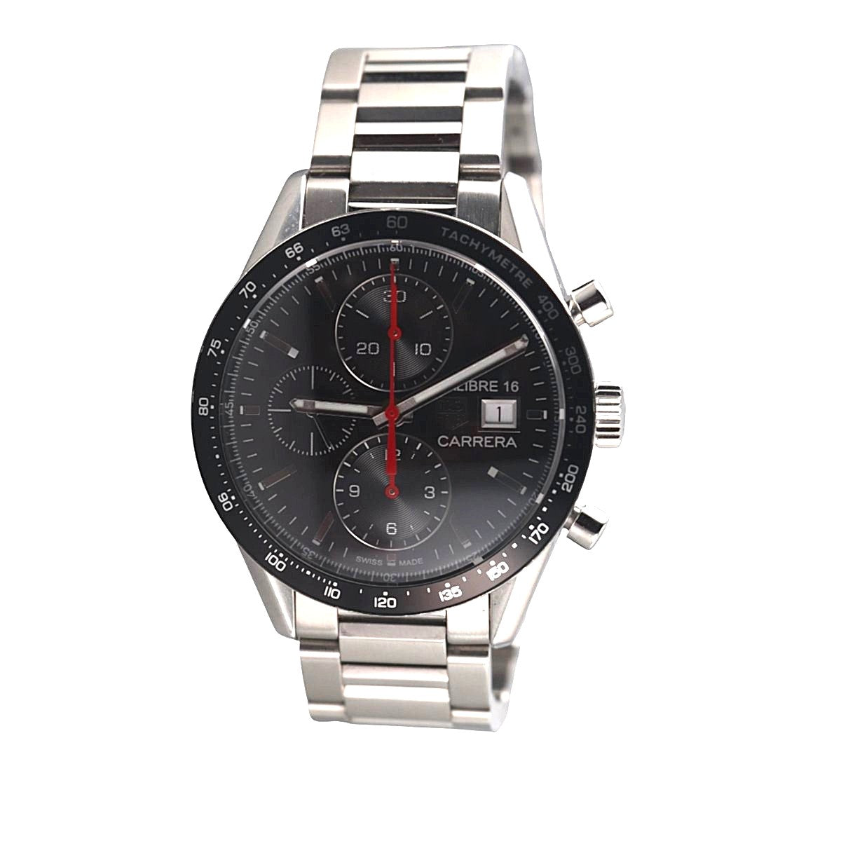 Tag Heuer Carrera Calibre 16 41mm Chronograph Black Dial Watch CV201AK-0