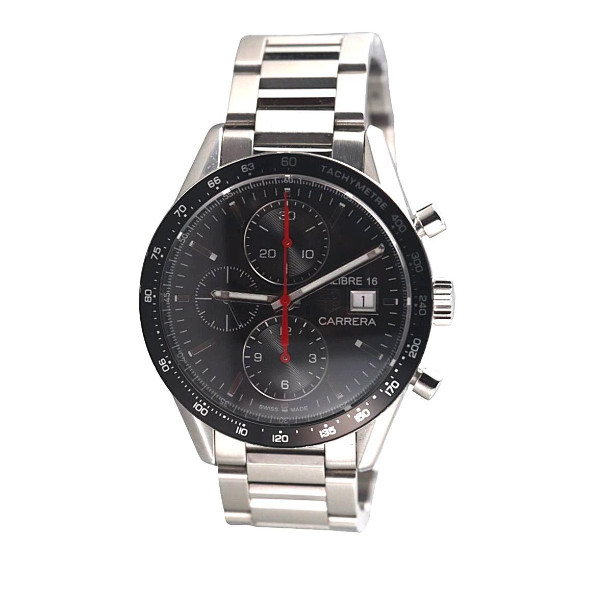 Tag Heuer Carrera Calibre 16 41mm Chronograph Black Dial Watch CV201AK-0