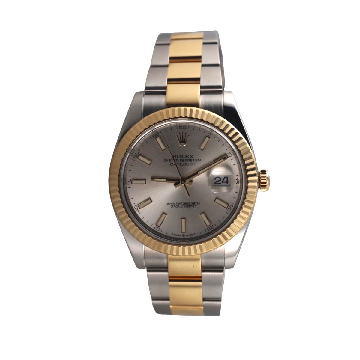 Rolex Datejust 41mm Two Tone Silver Dial Men's Watch 126333
