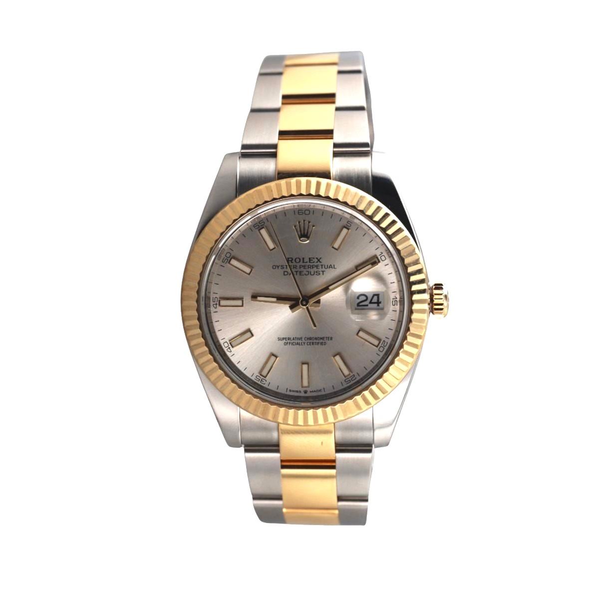Rolex Datejust 41mm Two Tone Silver Dial Men's Watch 126333
