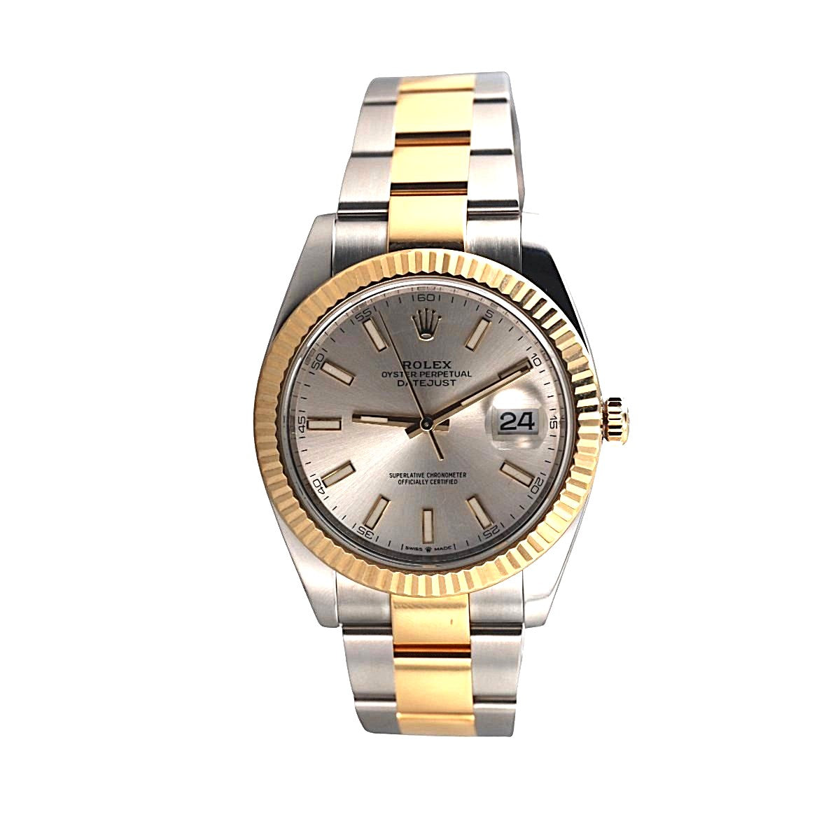 Rolex Datejust 41mm Two Tone Silver Dial Men's Watch 126333